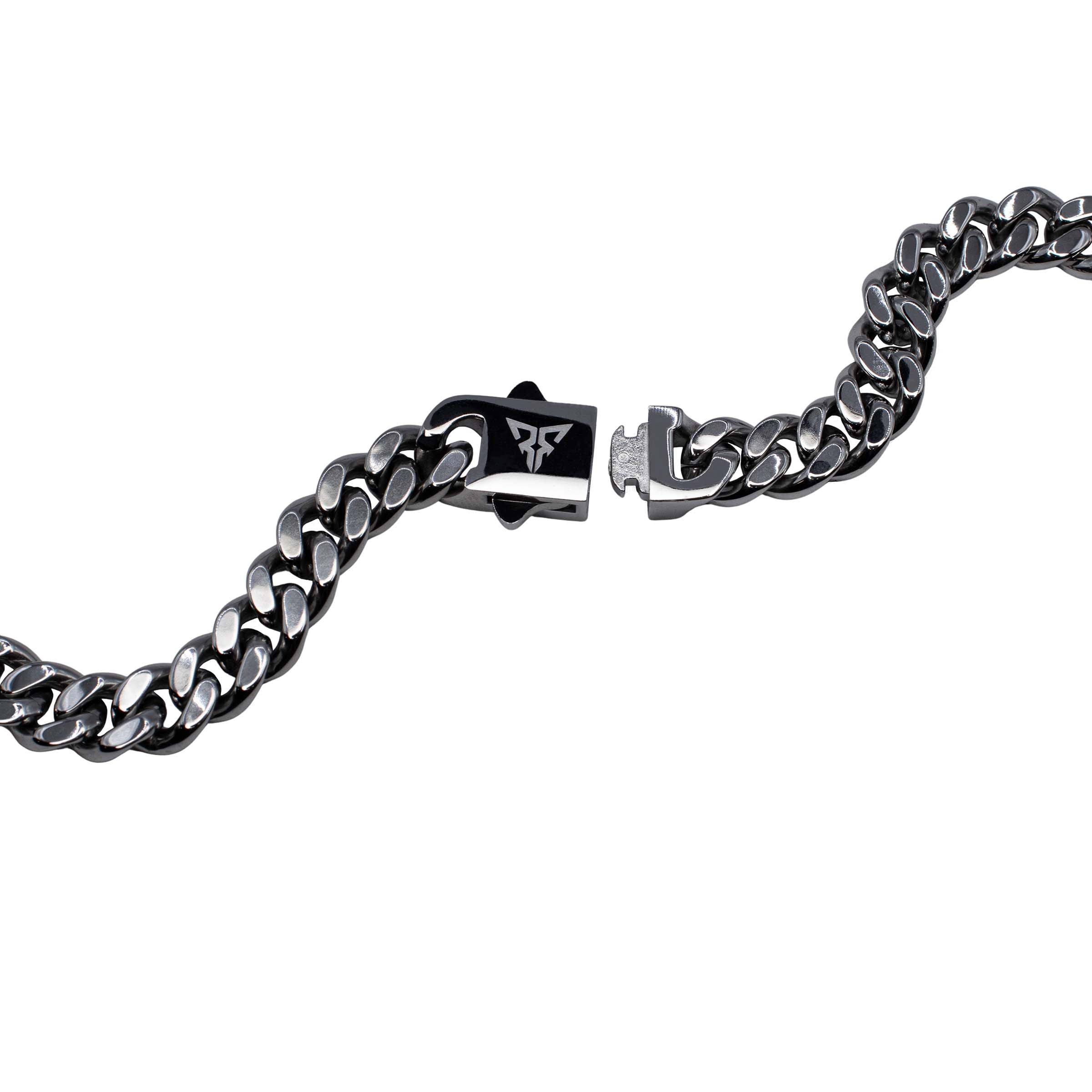 rave ketting cuban chain zilver 8mm sluiting