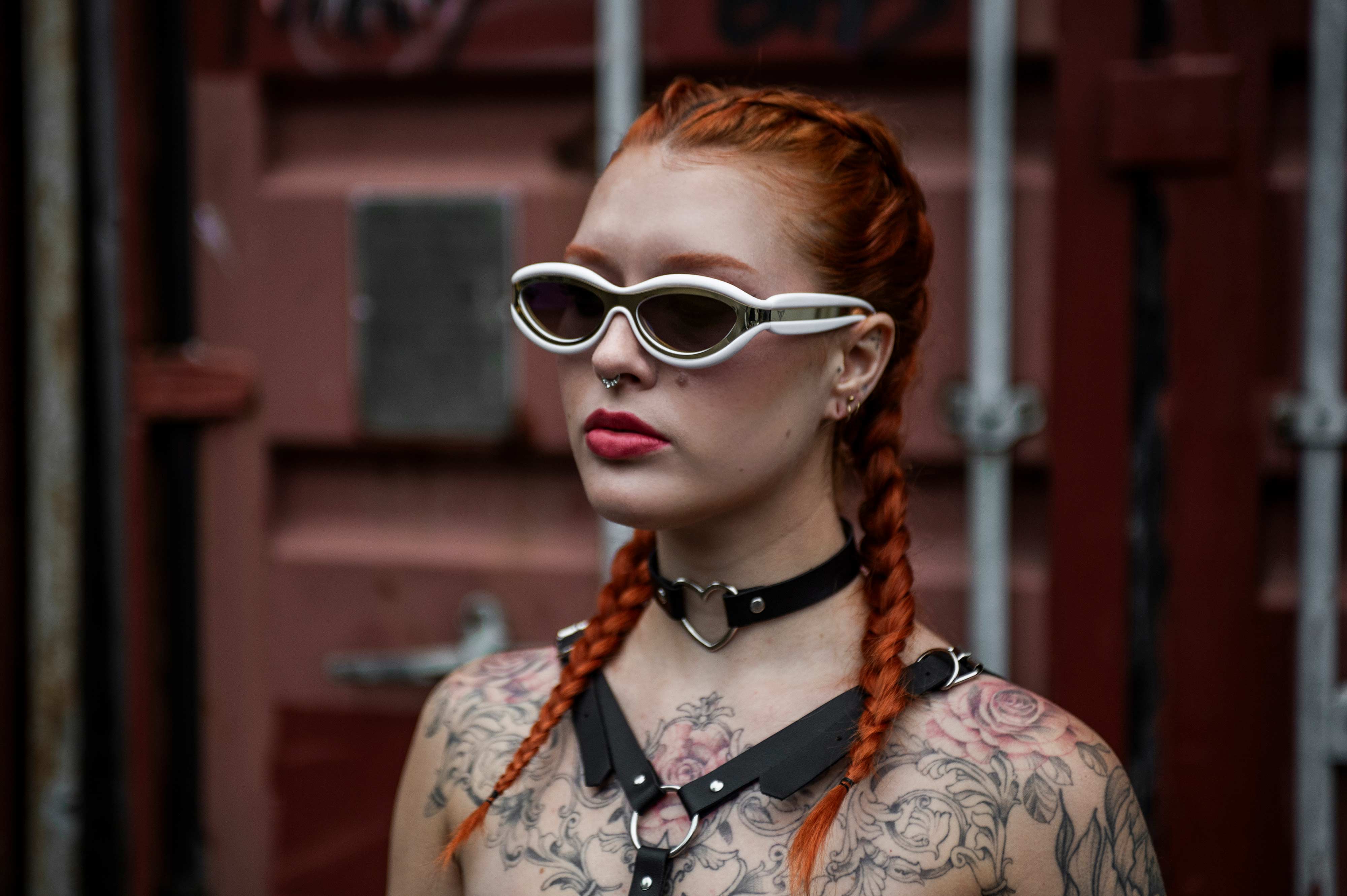 witte rave bril voor festival model