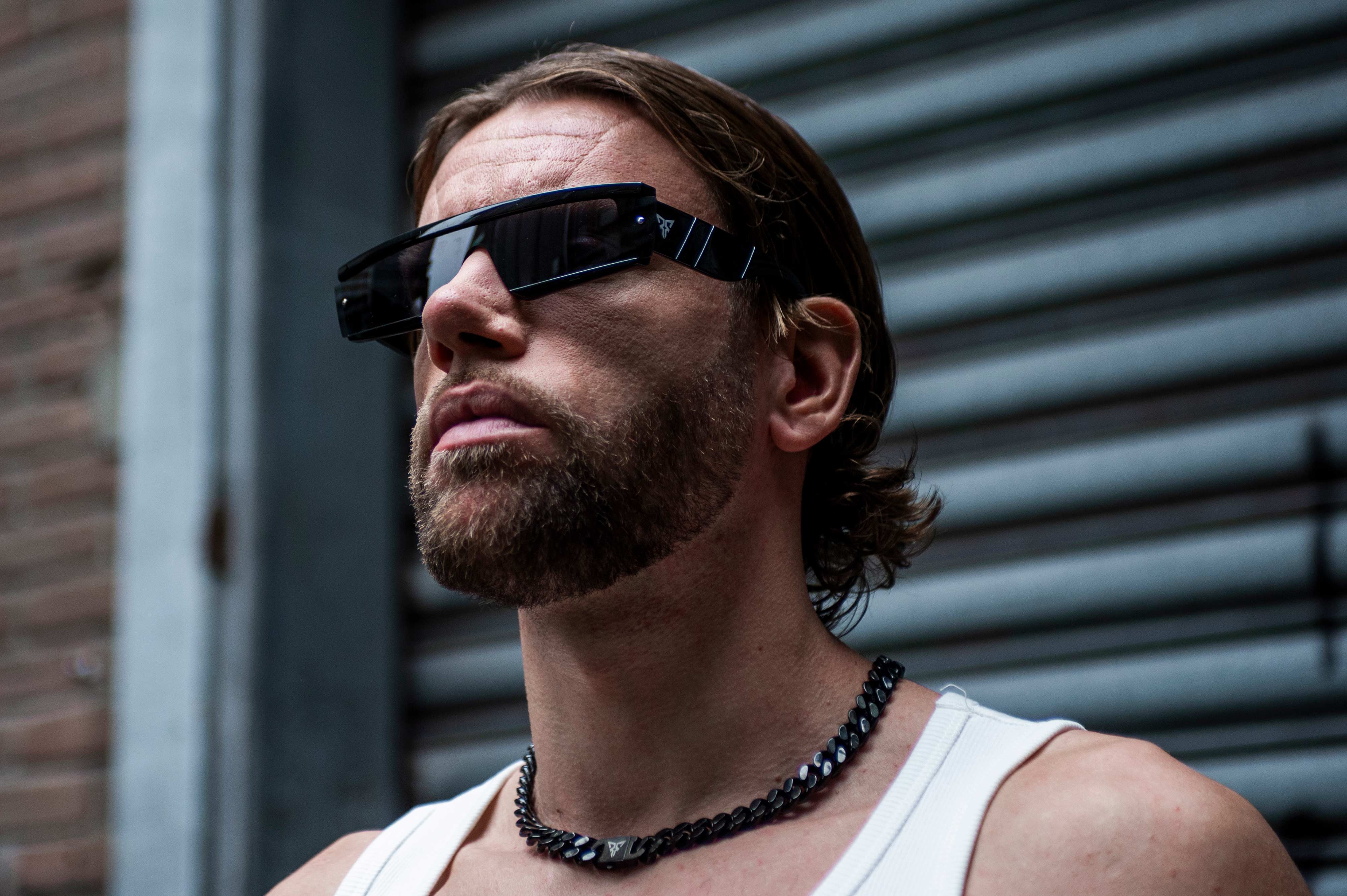 zwarte rave bril 'eclipsis' festival model