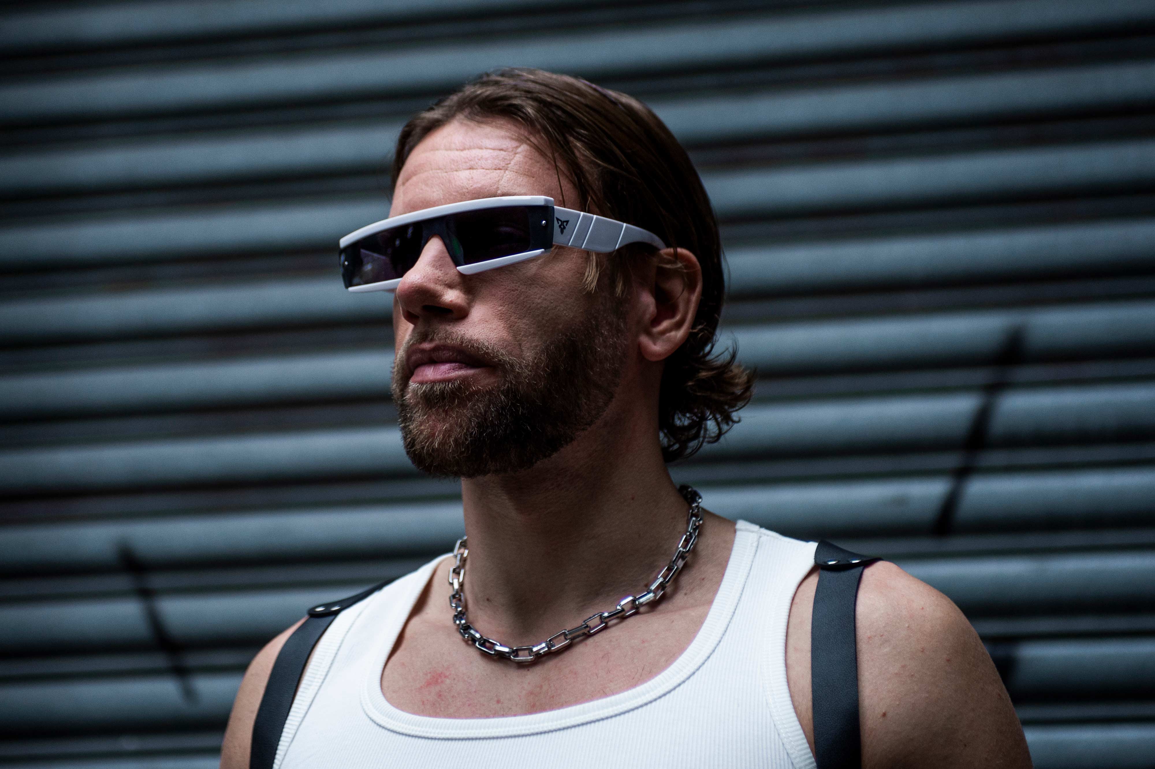 witte rave bril 'eclipsis' festival model