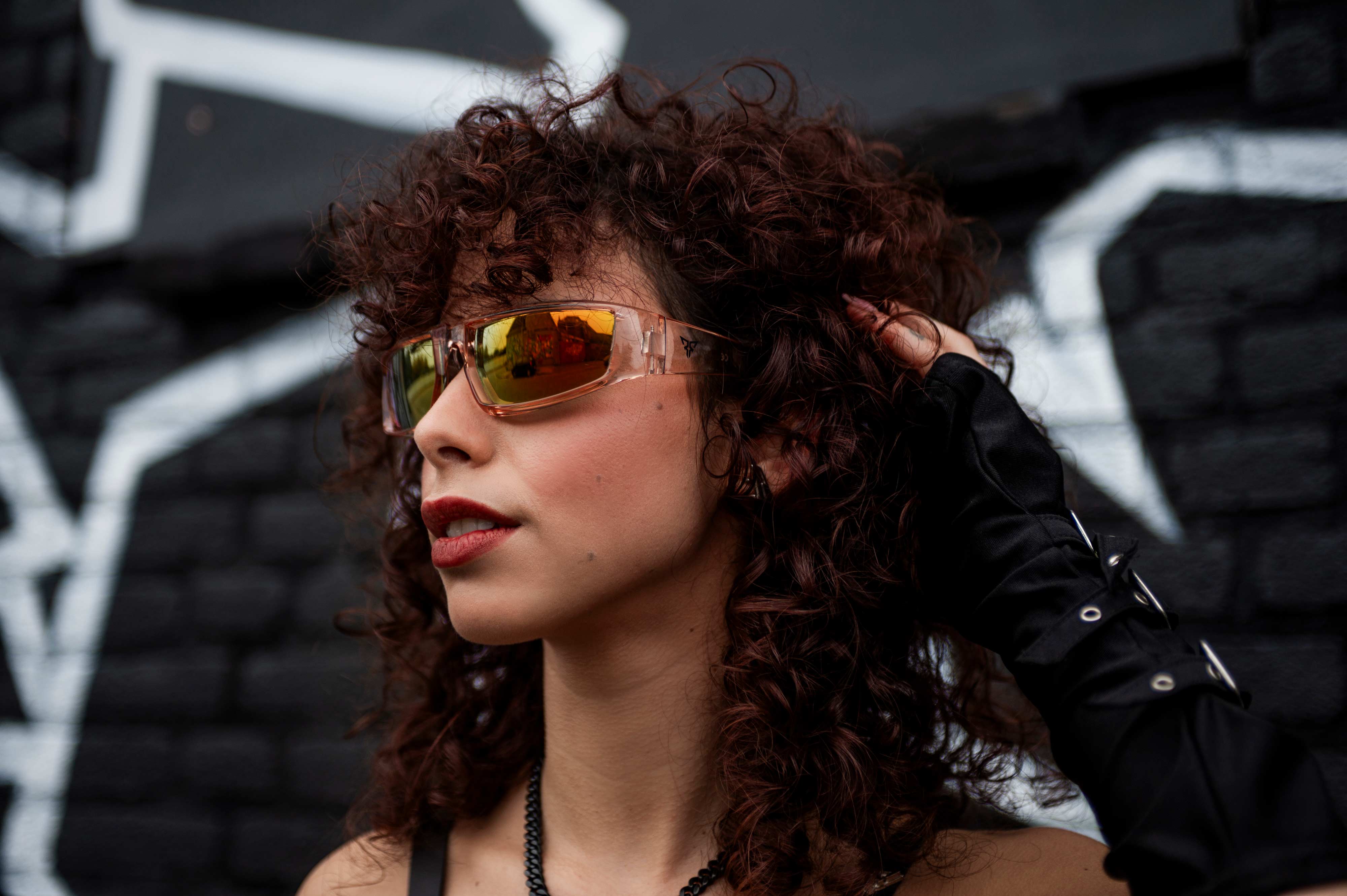 Roze rave bril 'Obex' techno festival model