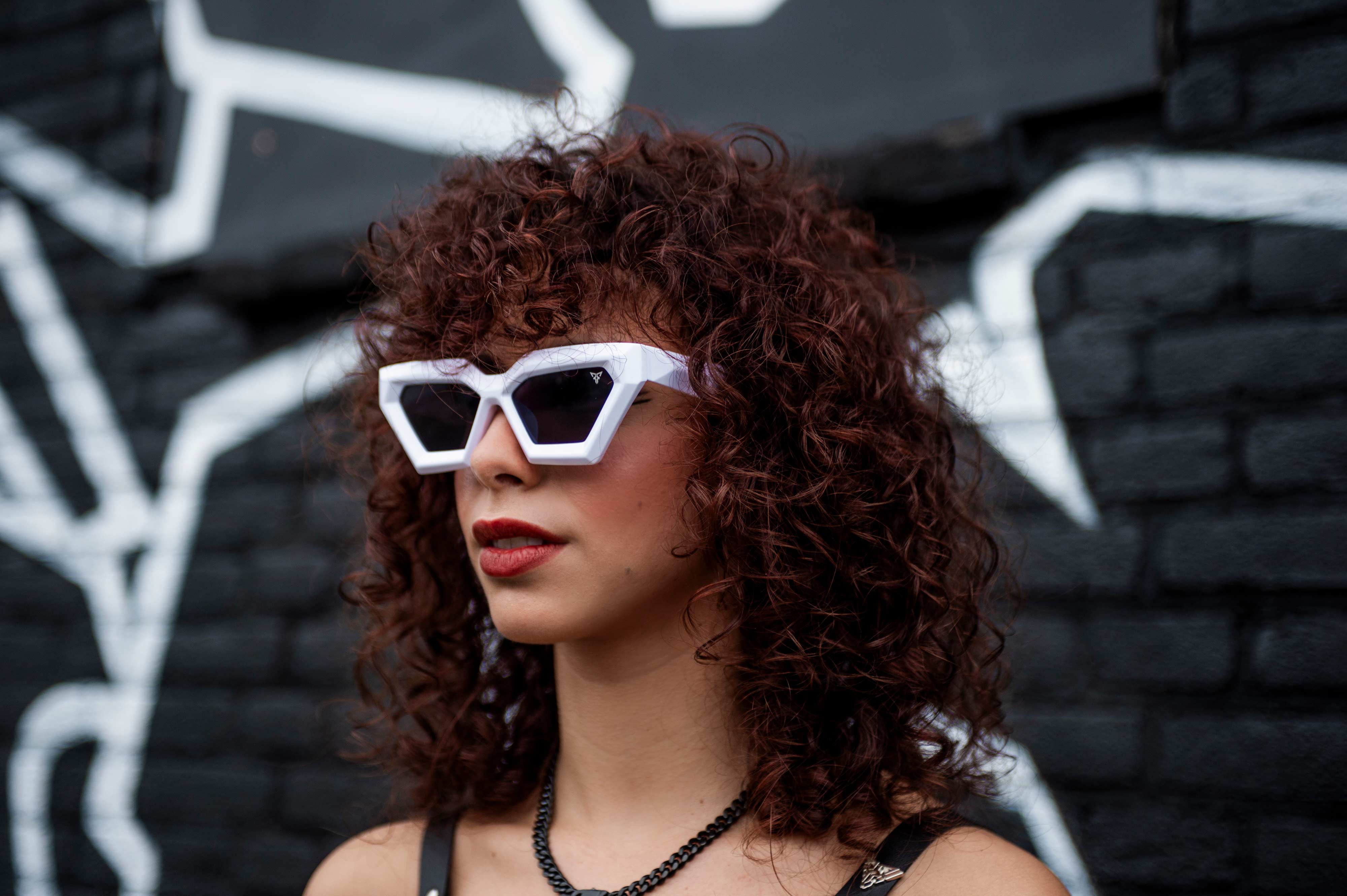 witte rave bril voor festivals 'Aurexa' model 2