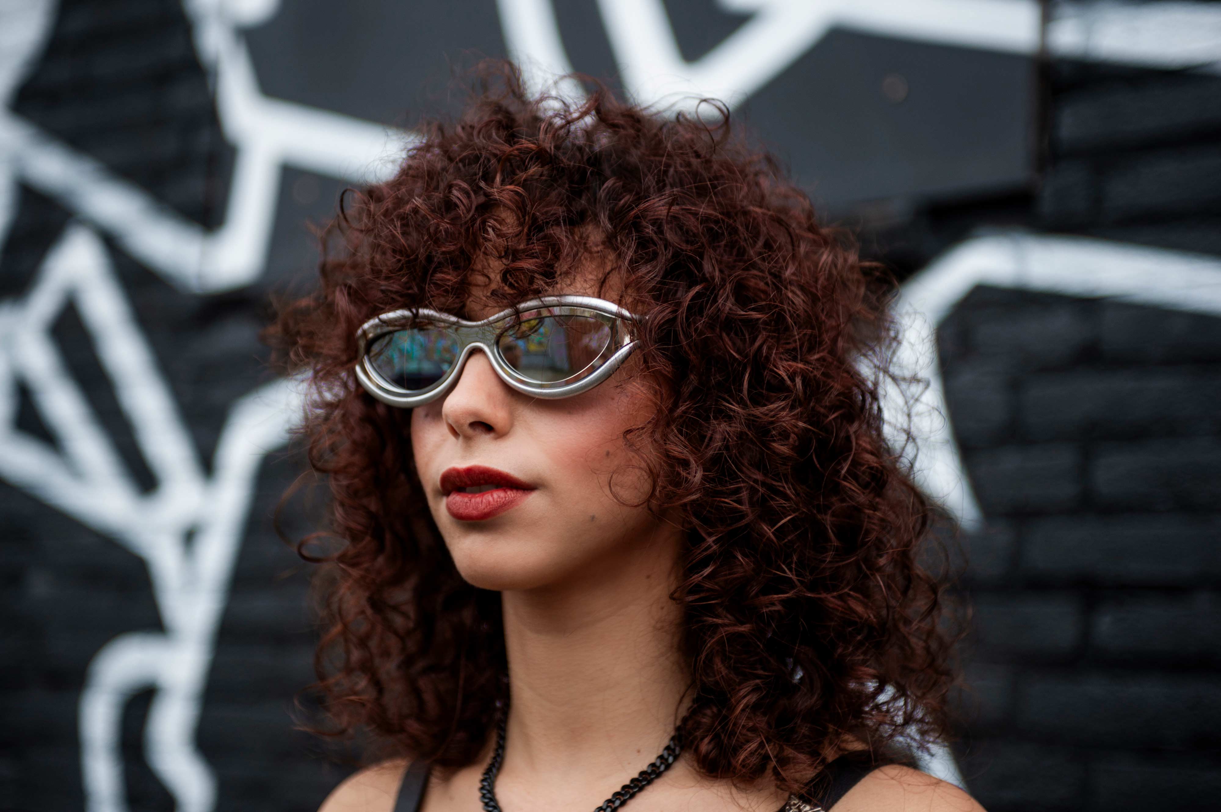 zilveren rave bril voor techno festival model