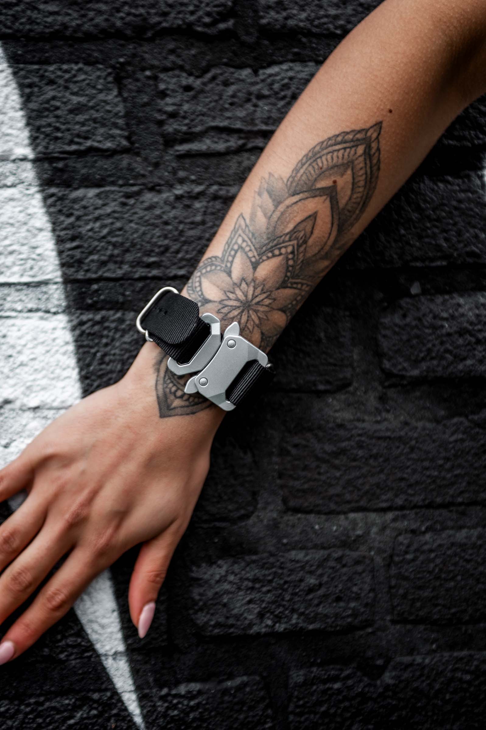 Tech bracelet rave armband close up arm