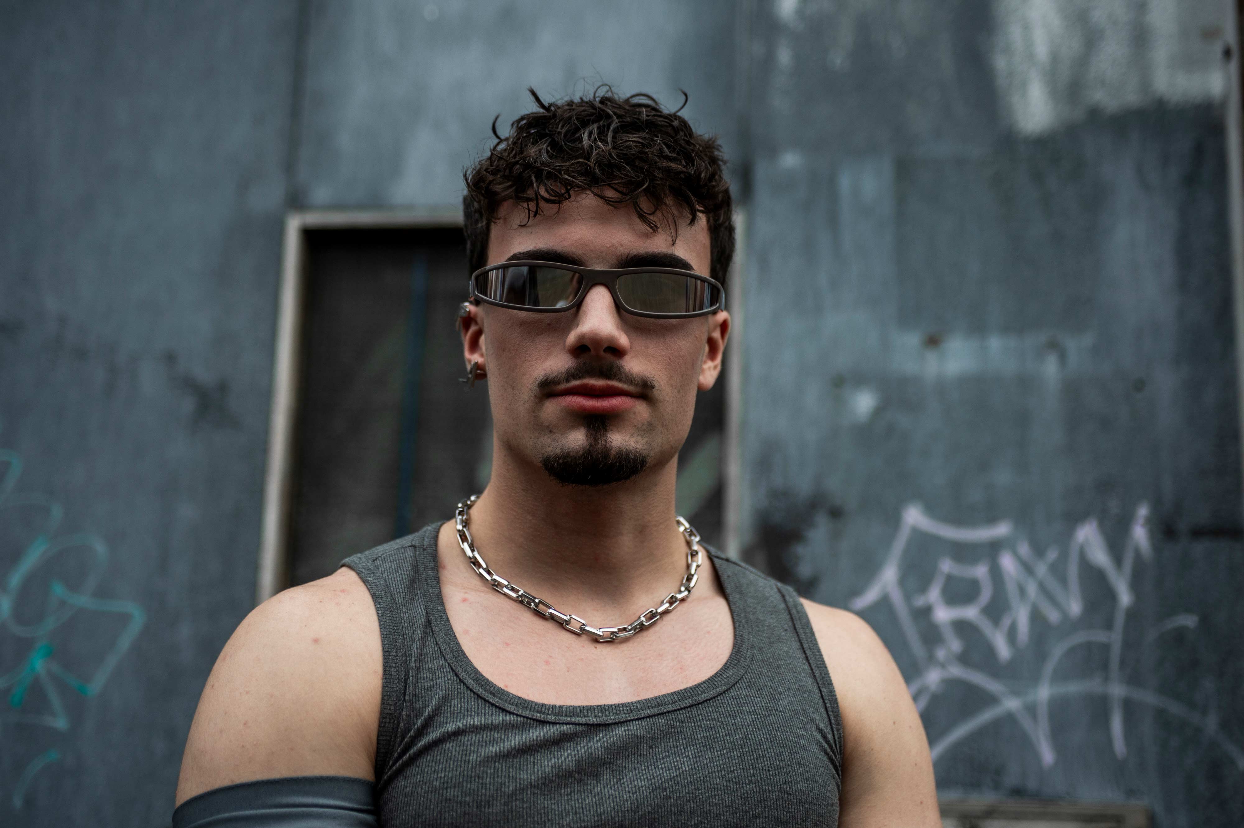 bruine rave bril met spiegelglazen voor festivals model