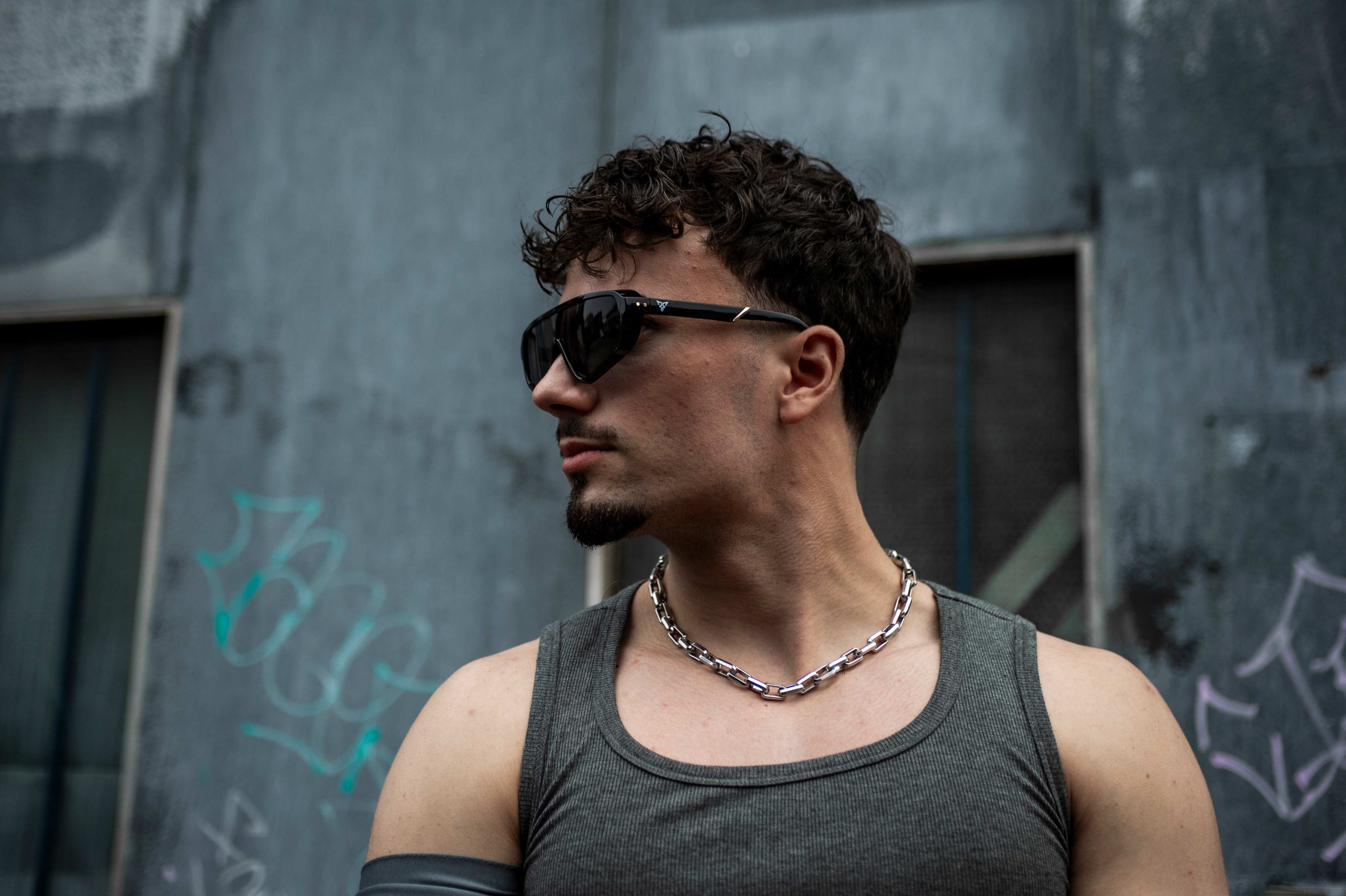 Zwarte rave bril 'Virtus' techno festival model 2