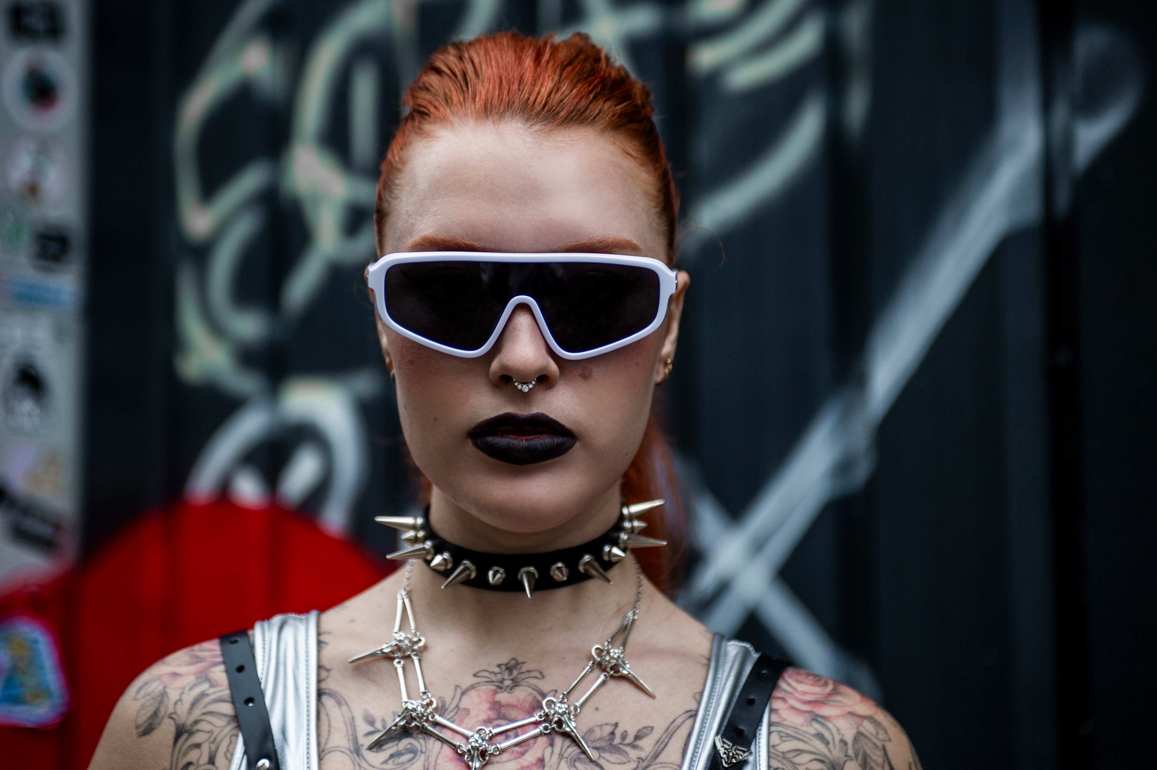 Witte rave bril 'Virtus' techno festival model