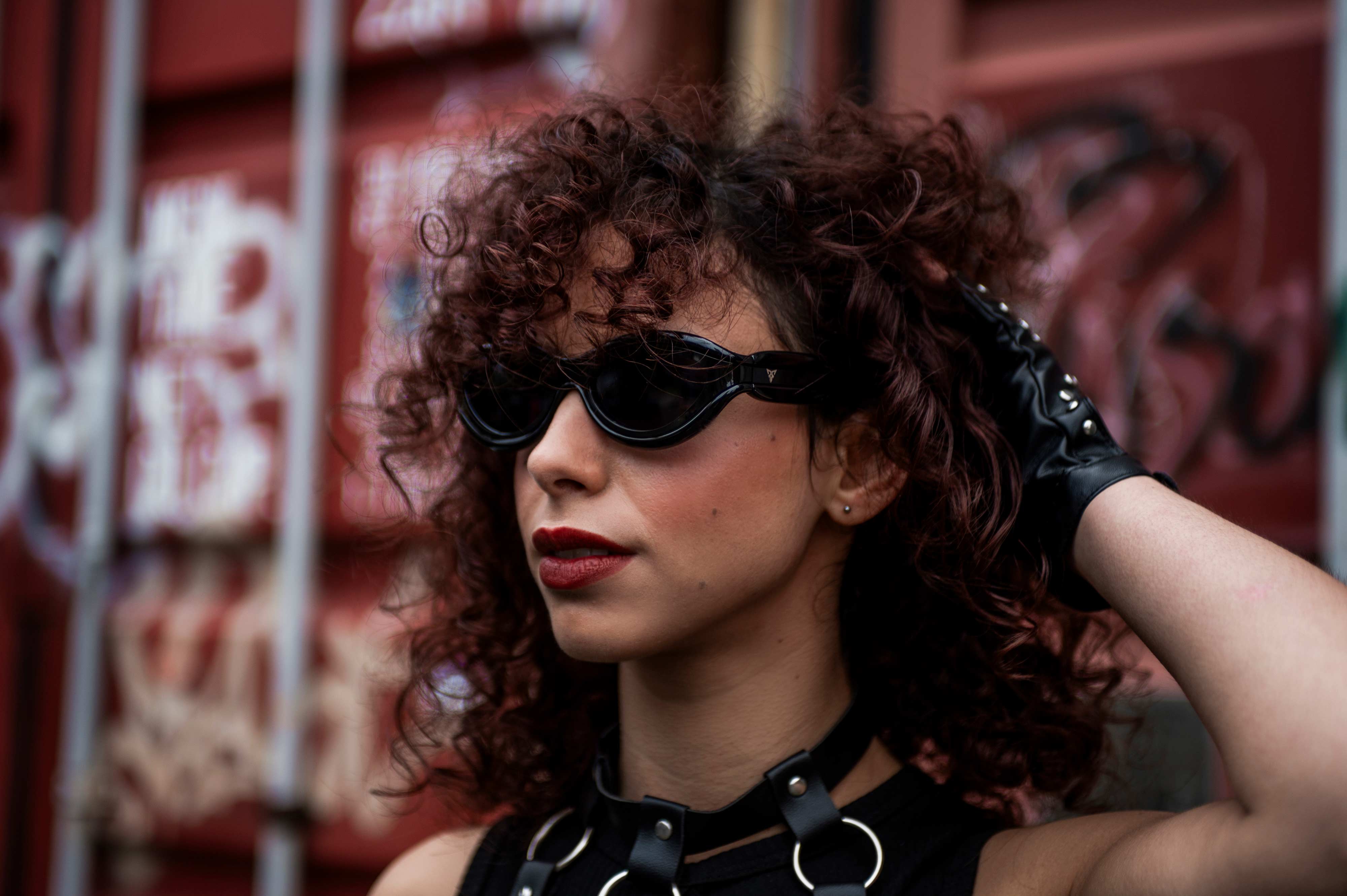 zwarte rave bril voor techno festival model