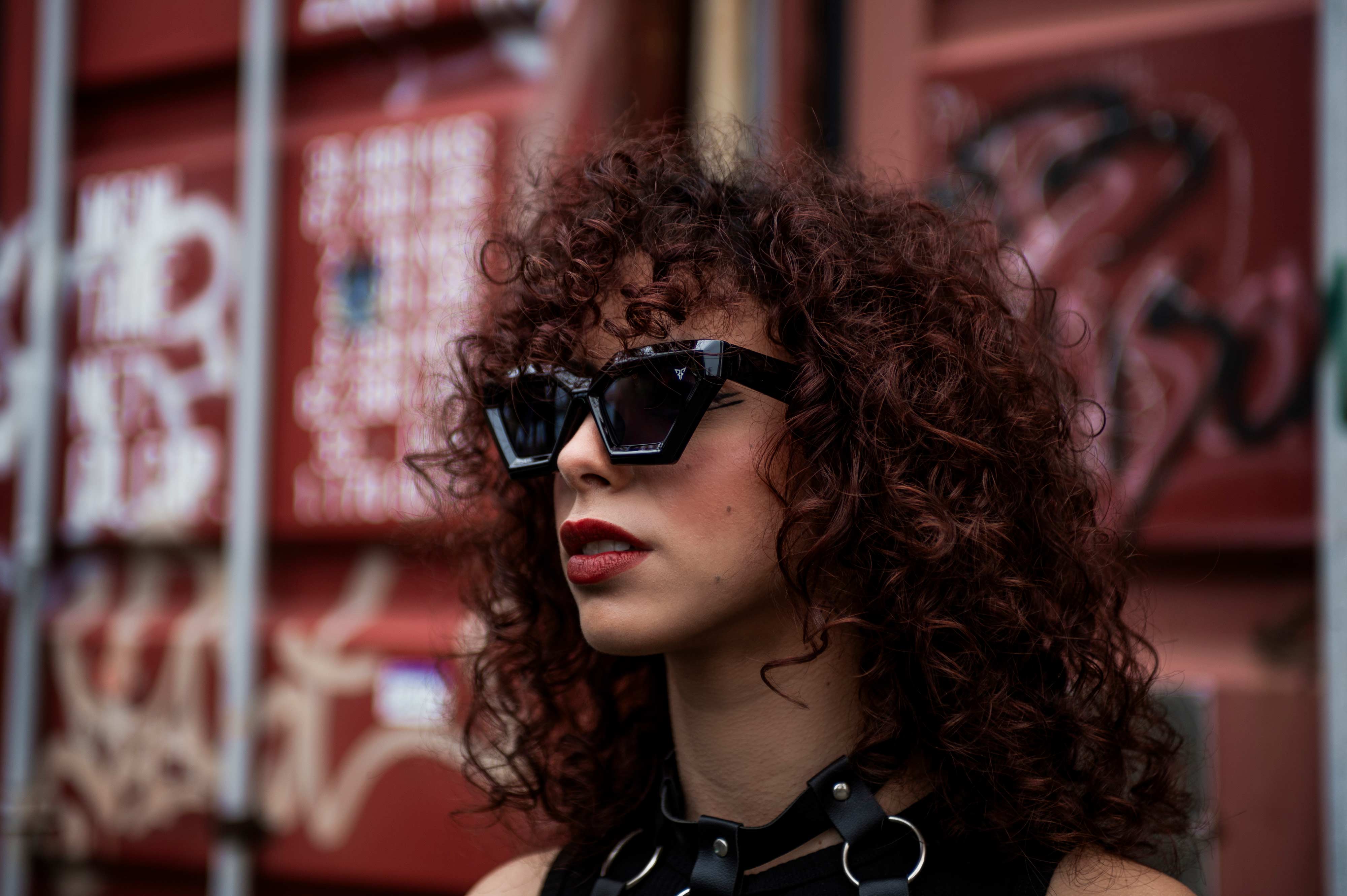 zwarte rave bril voor festivals 'Aurexa' model