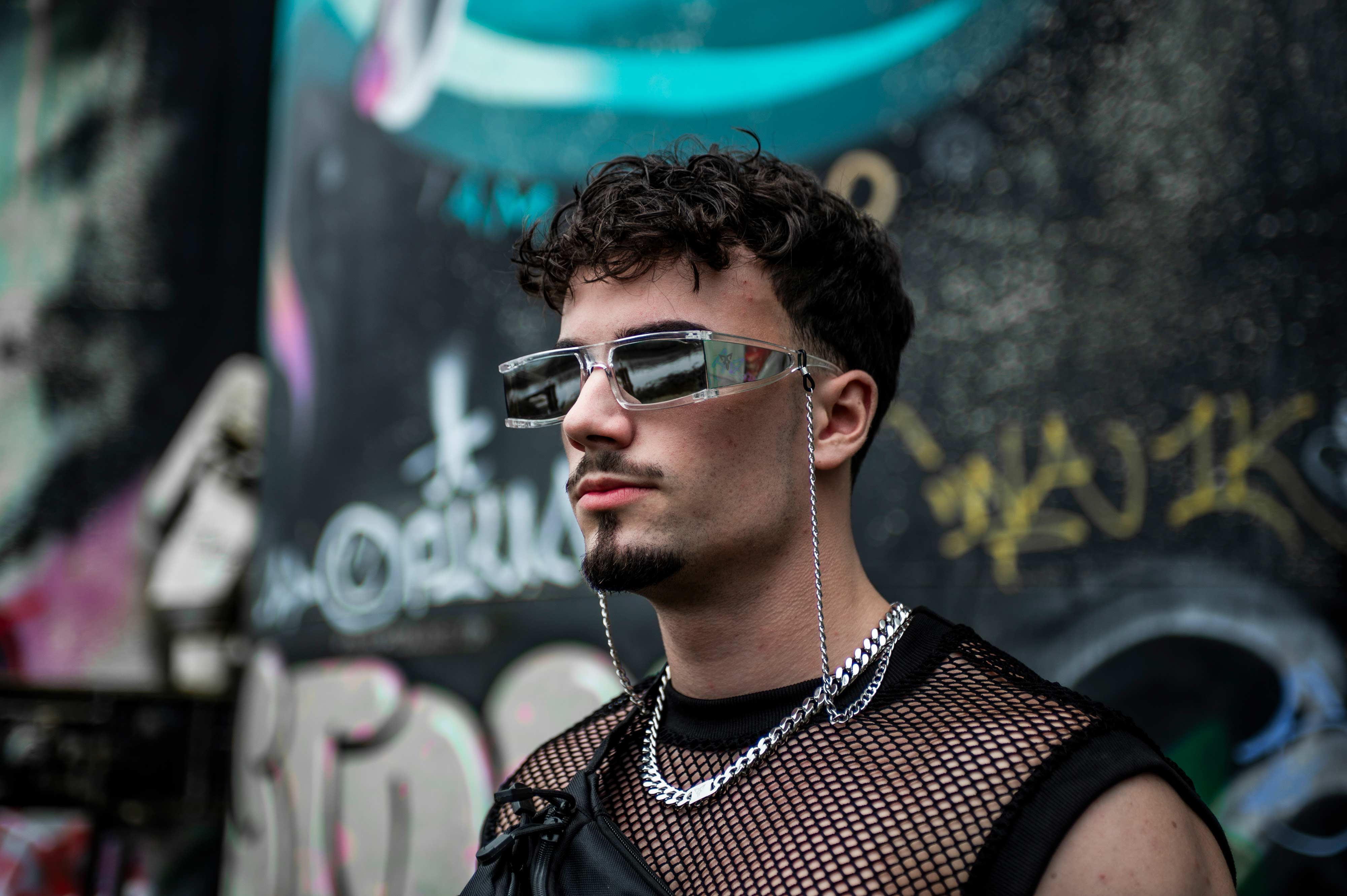 transparante rave bril voor techno festival model