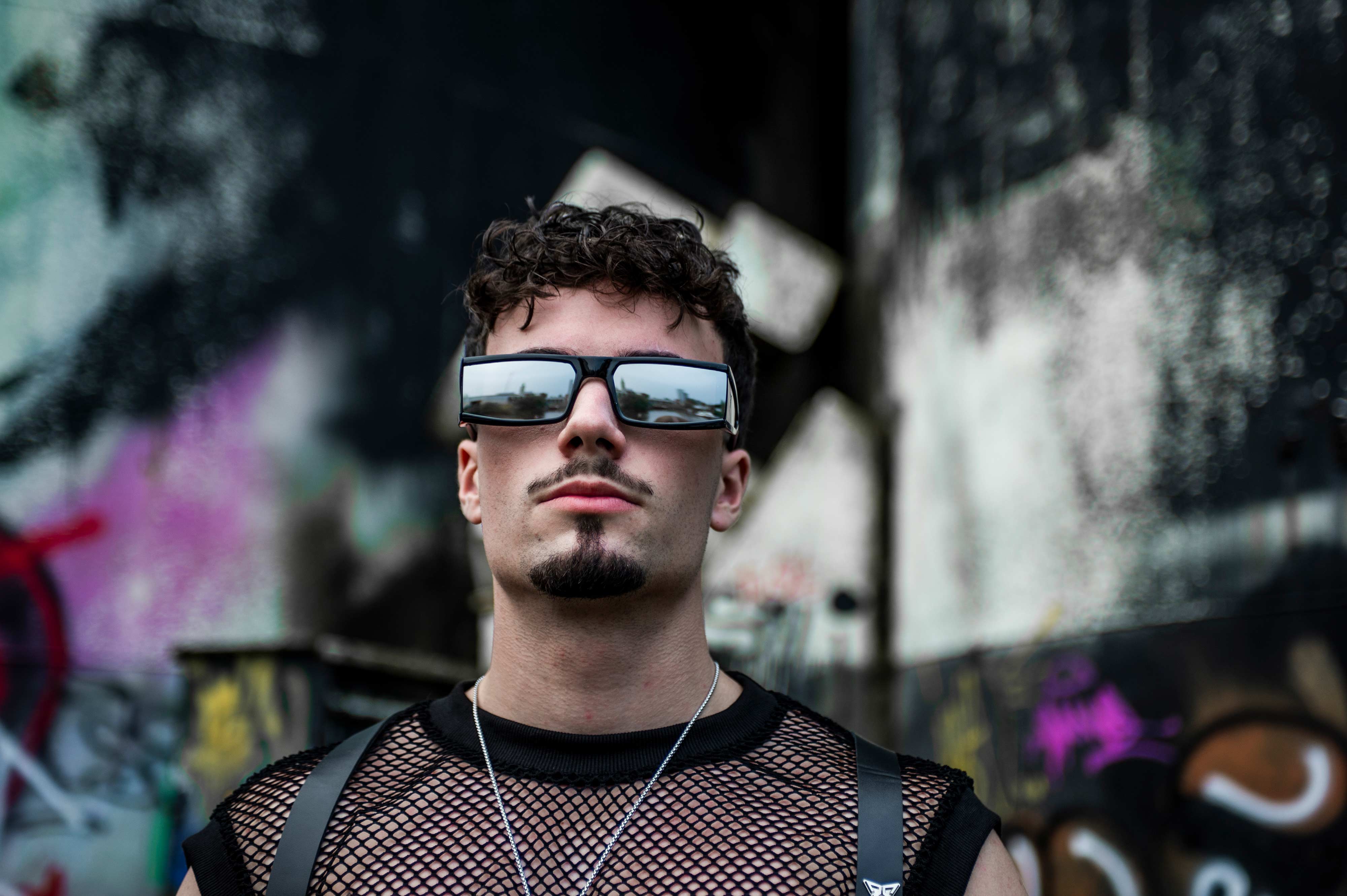 zwarte rave bril 'speculum' festival model