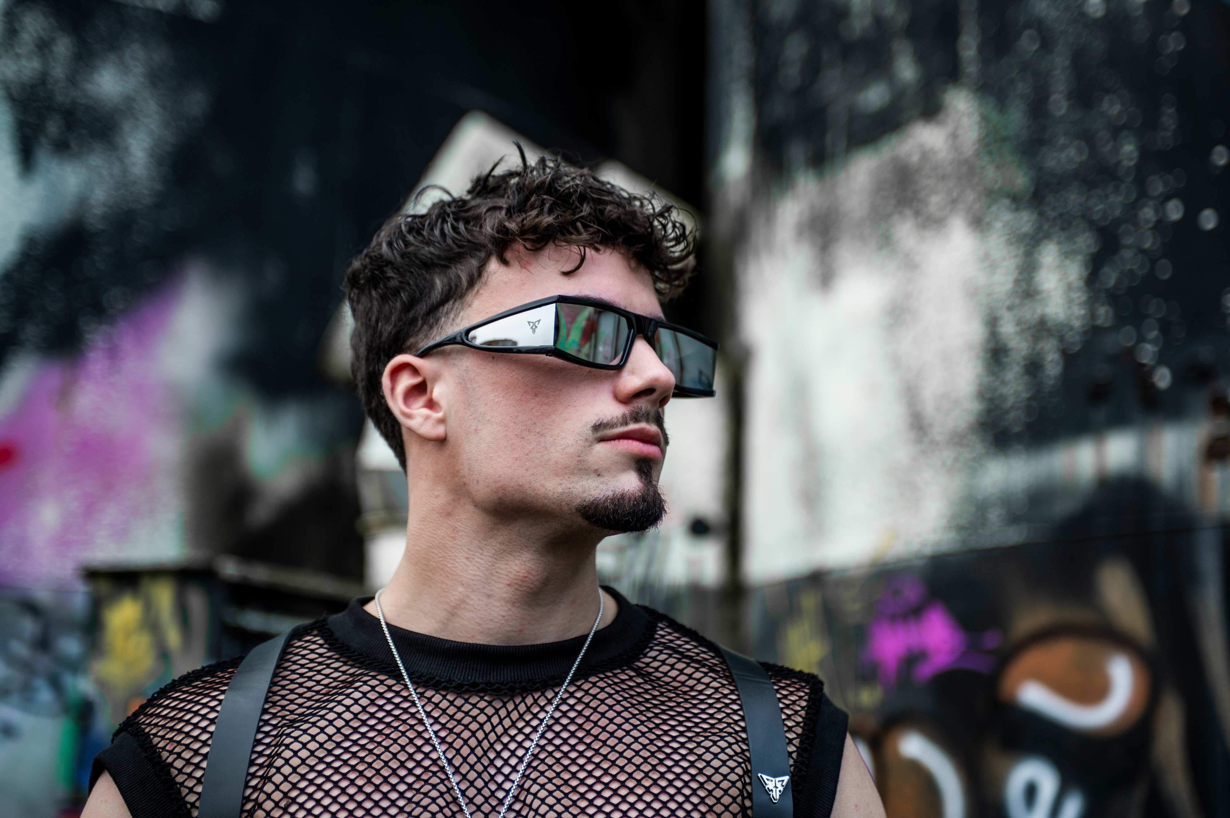 zwarte rave bril 'speculum' festival model 2