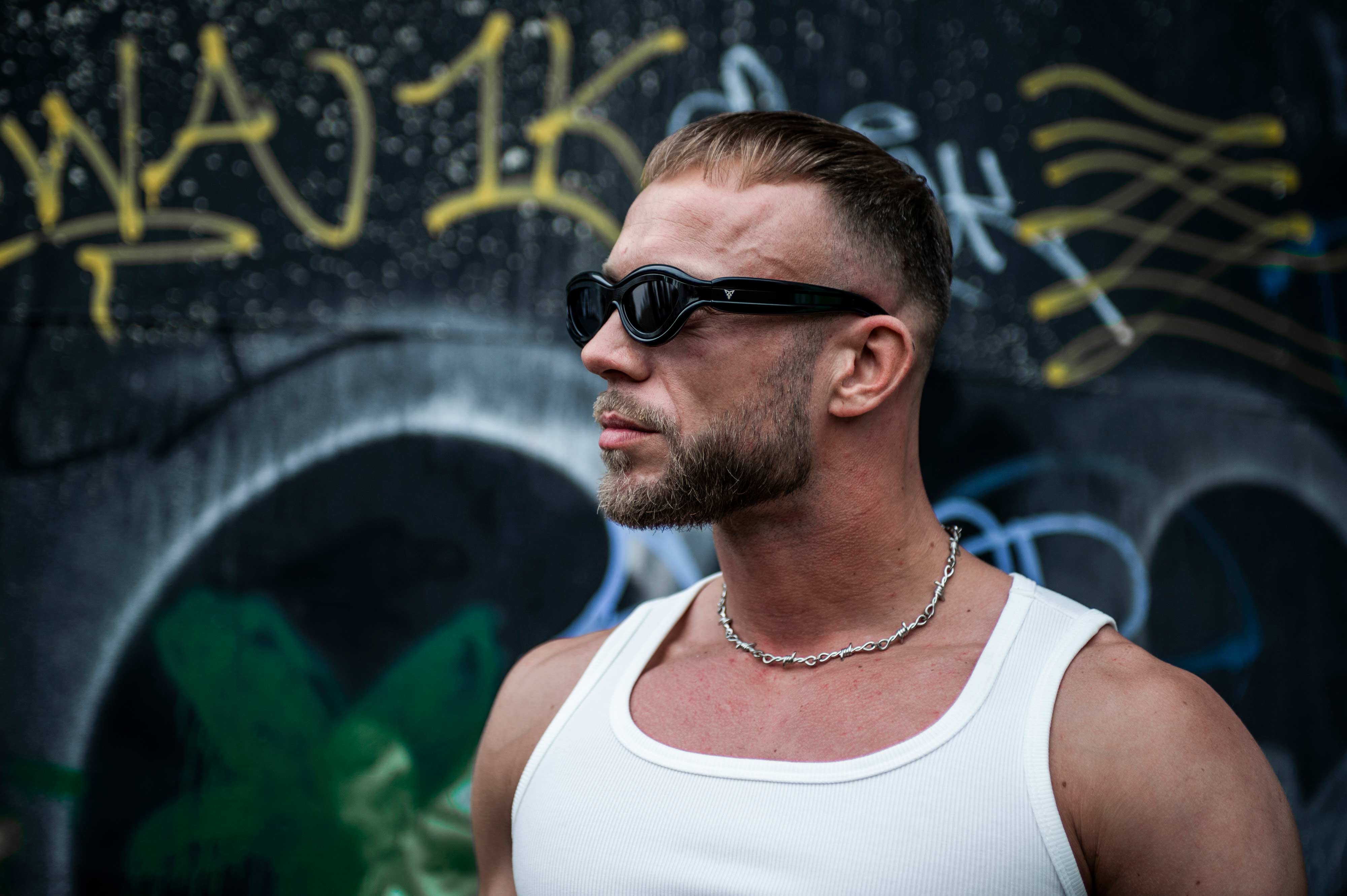 zwarte rave bril voor techno festival model 2