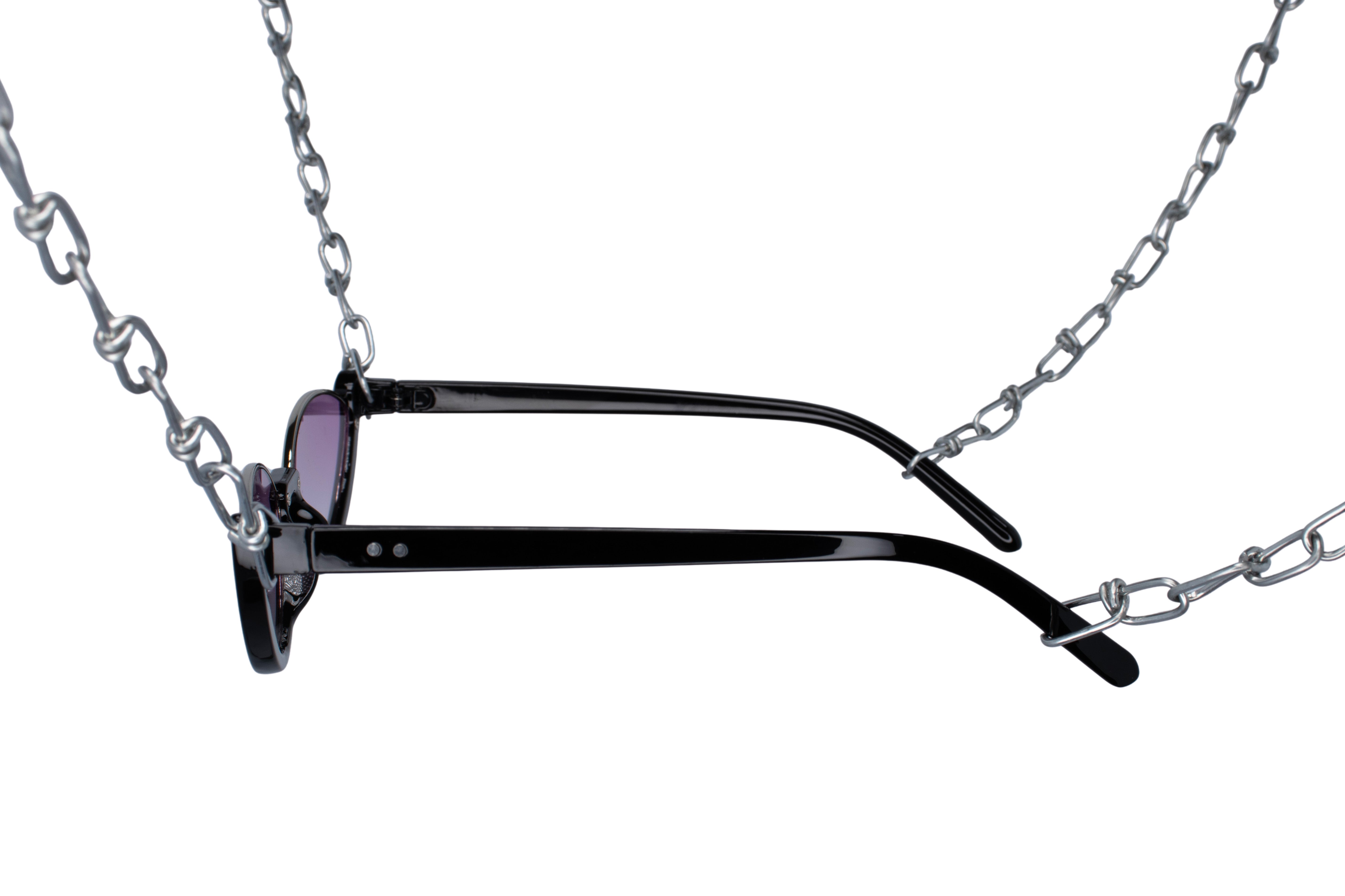girl rave sunglasses feline black purple techno side