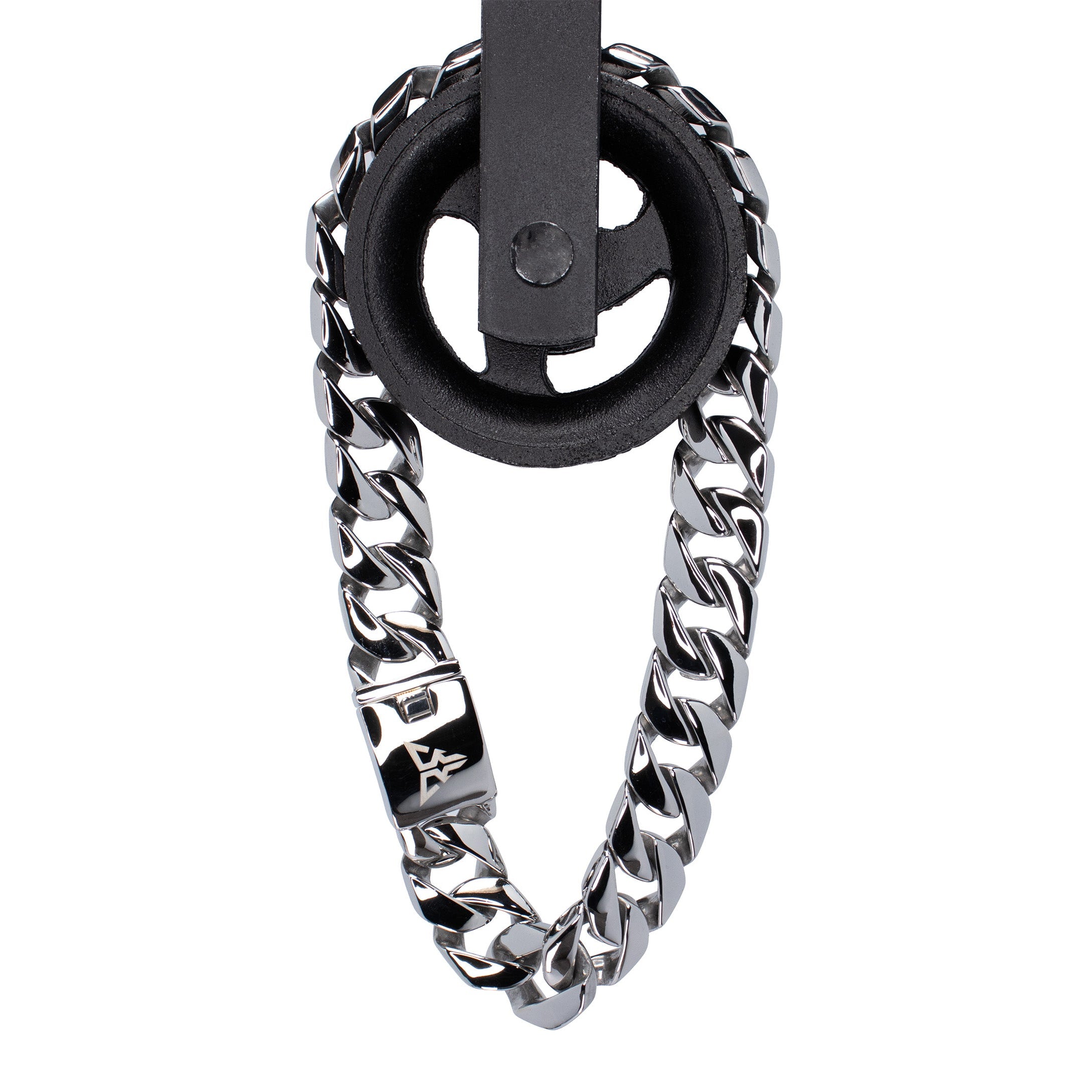 big cuban rave chain stainless steel shiny 24mm