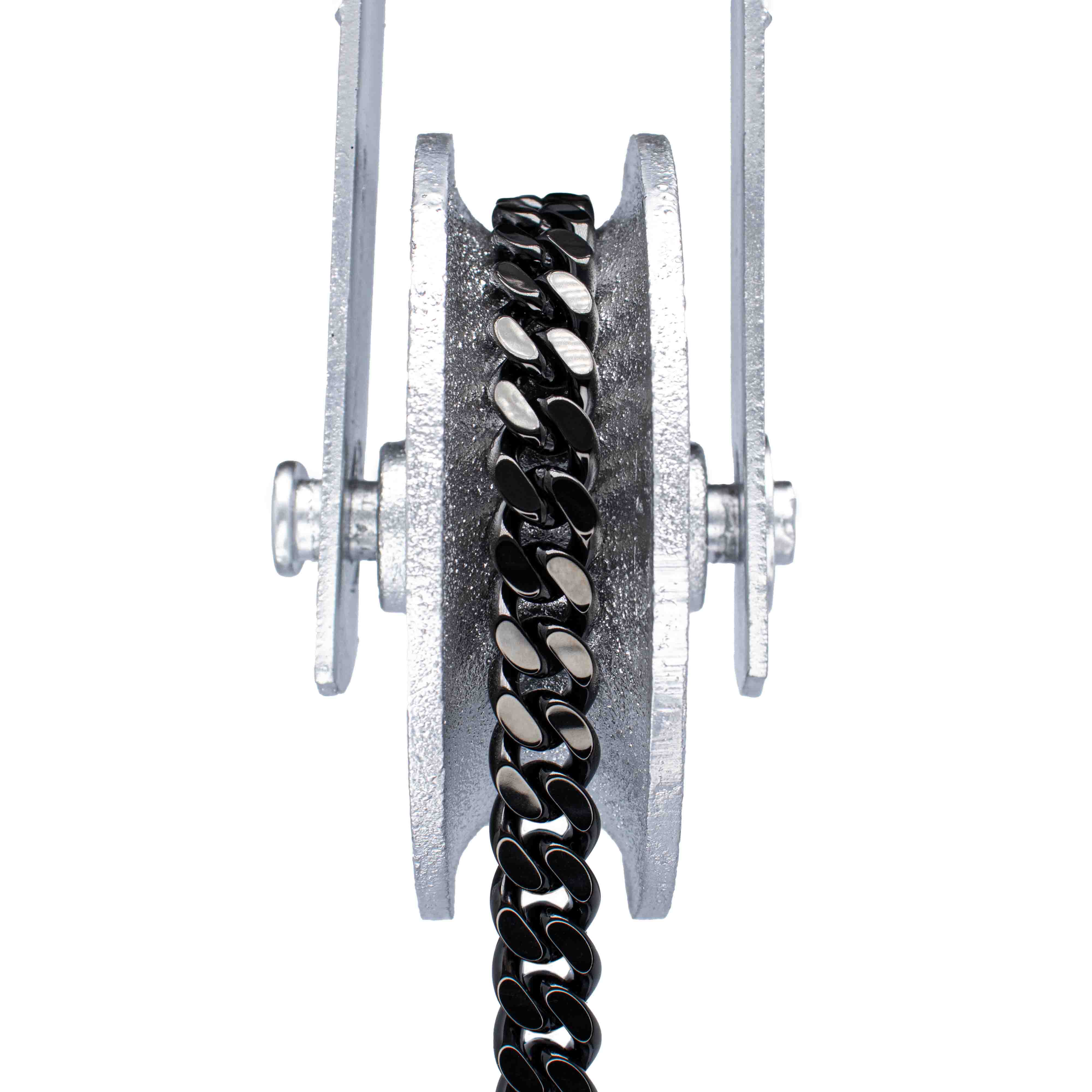 rave ketting cuban chain zwart close up schakel