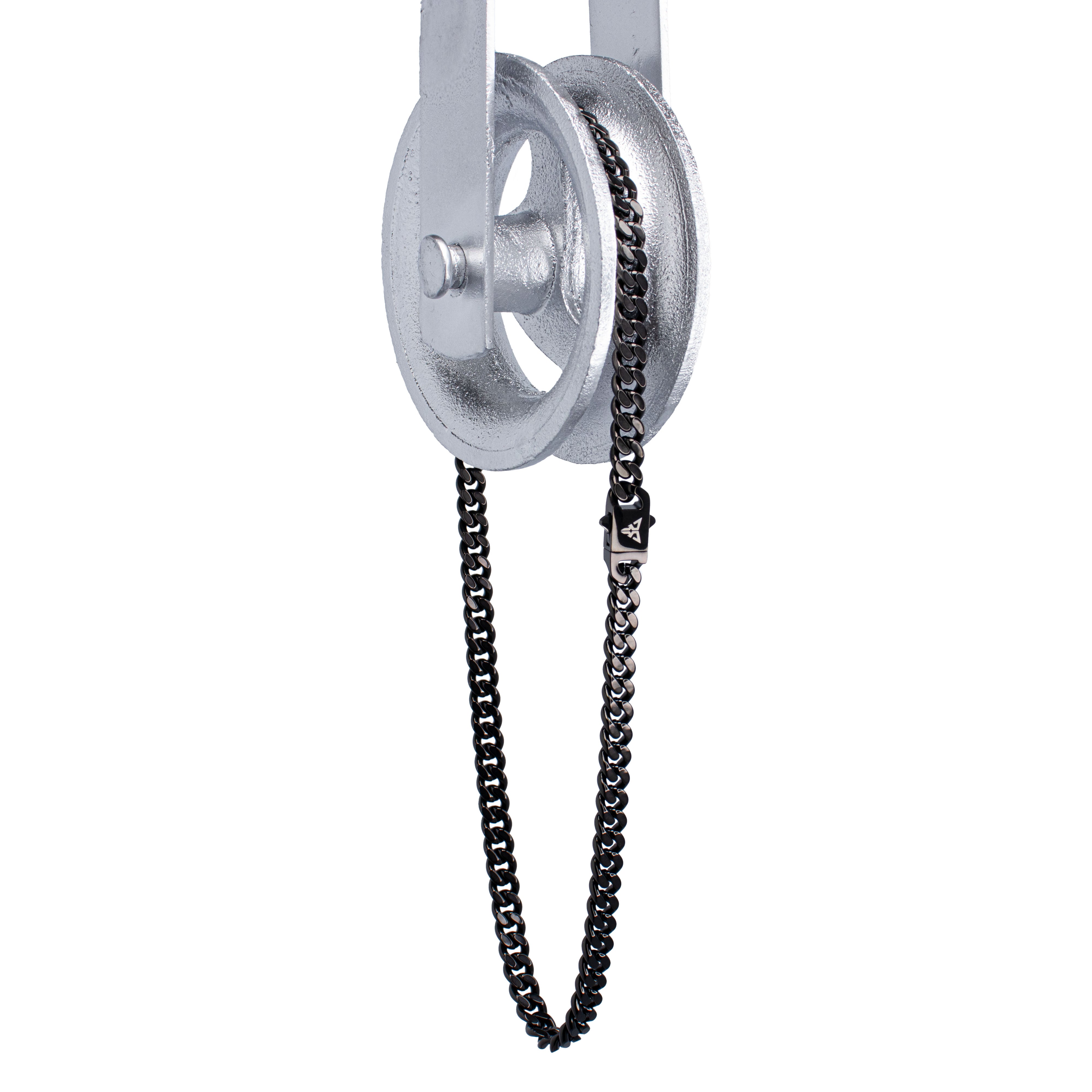 rave ketting cuban chain zwart 8mm schuin