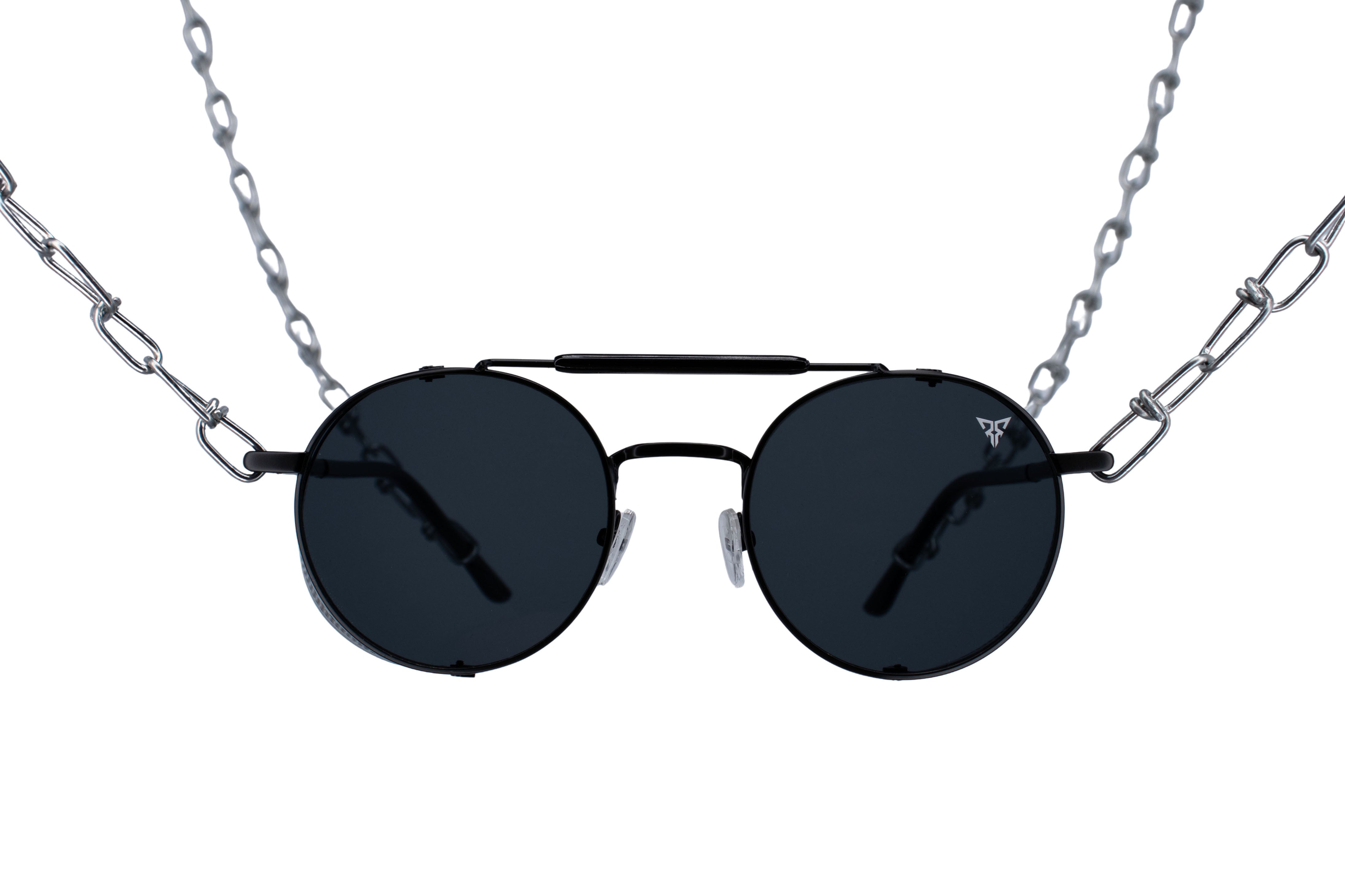 dimencio black zwart rave zonnebril sunglasses techno punk #kleur_zwart