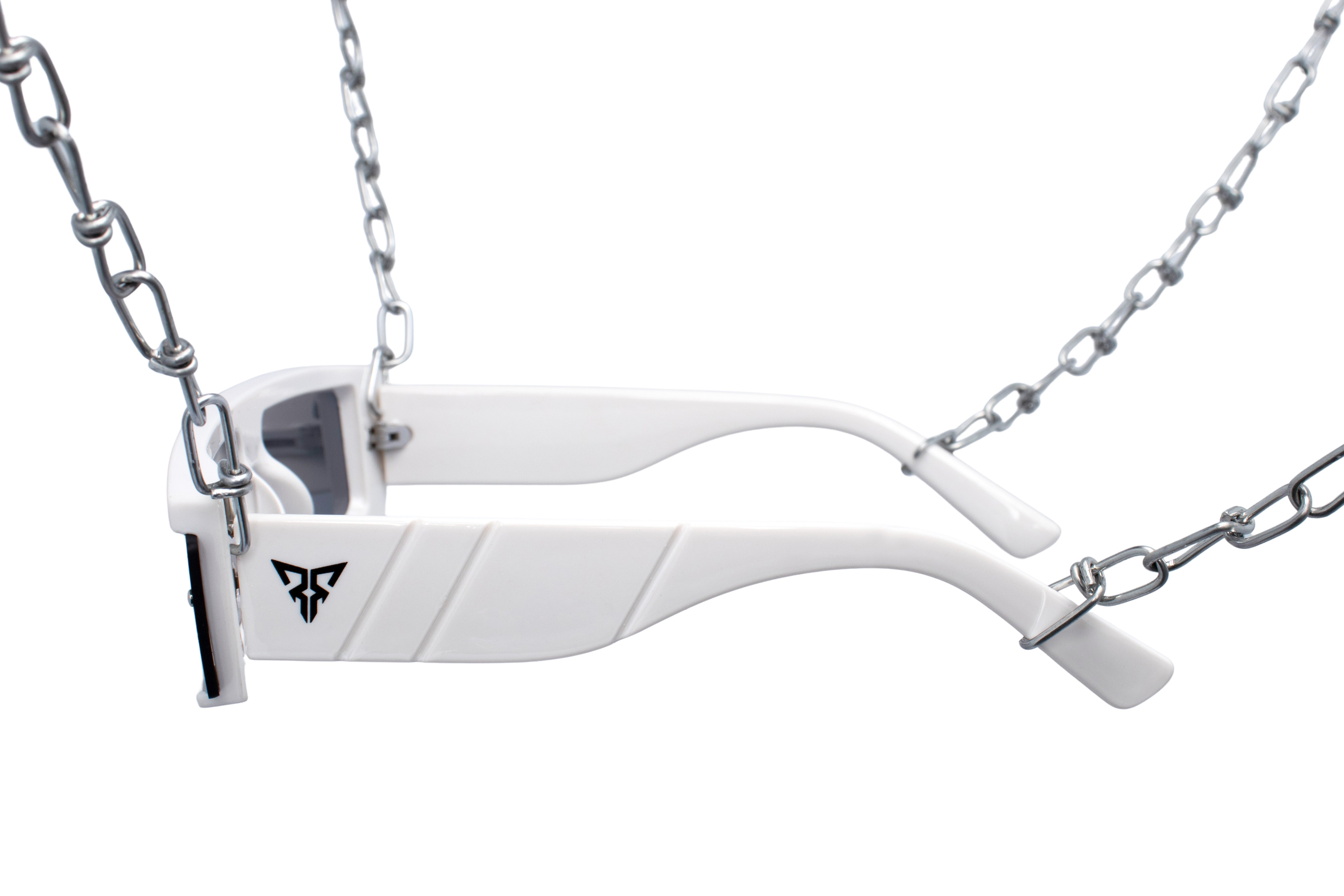 witte rave bril 'eclipsis' festival zijkant