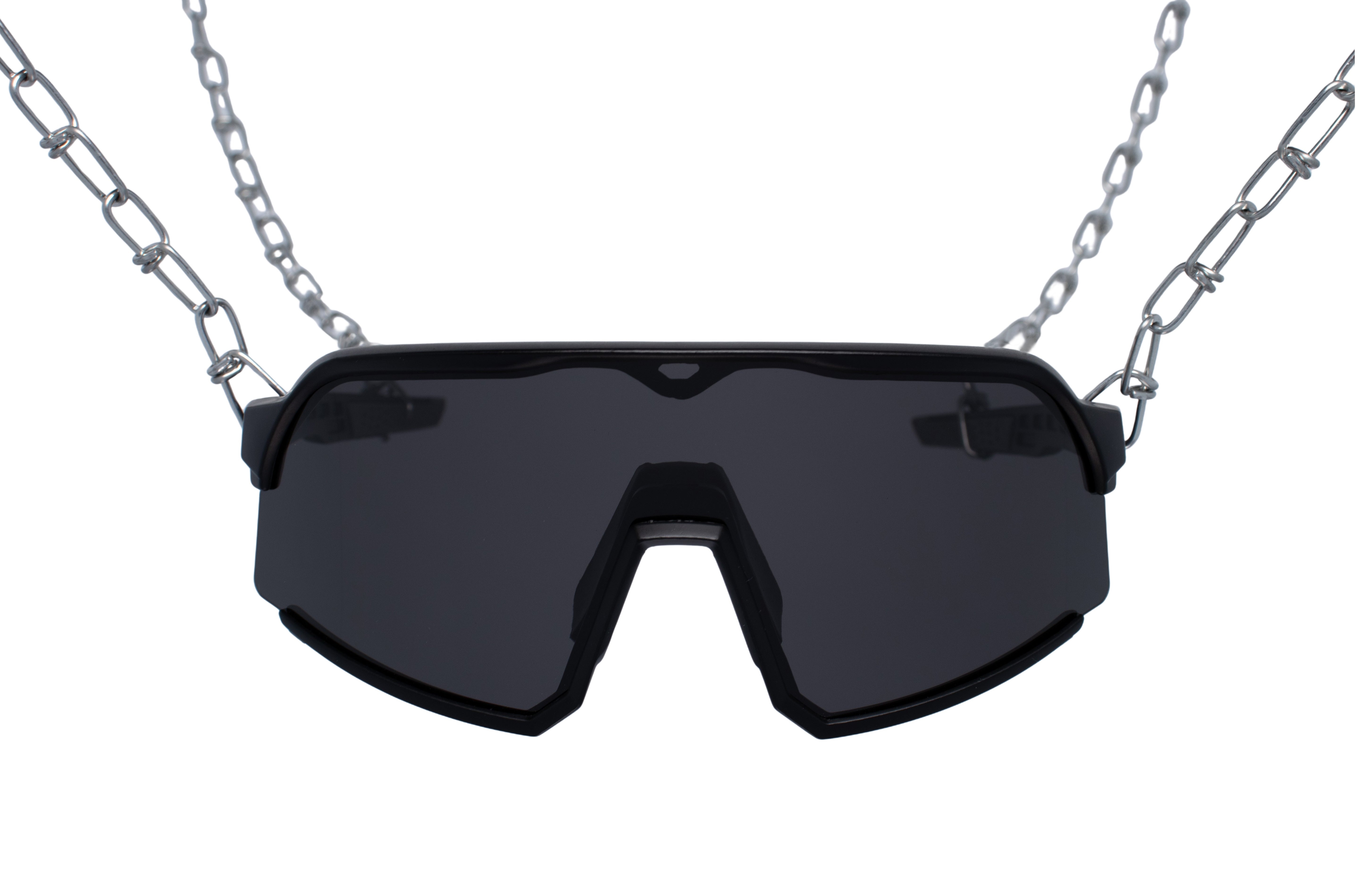 black techno rave glasses glacies front ski