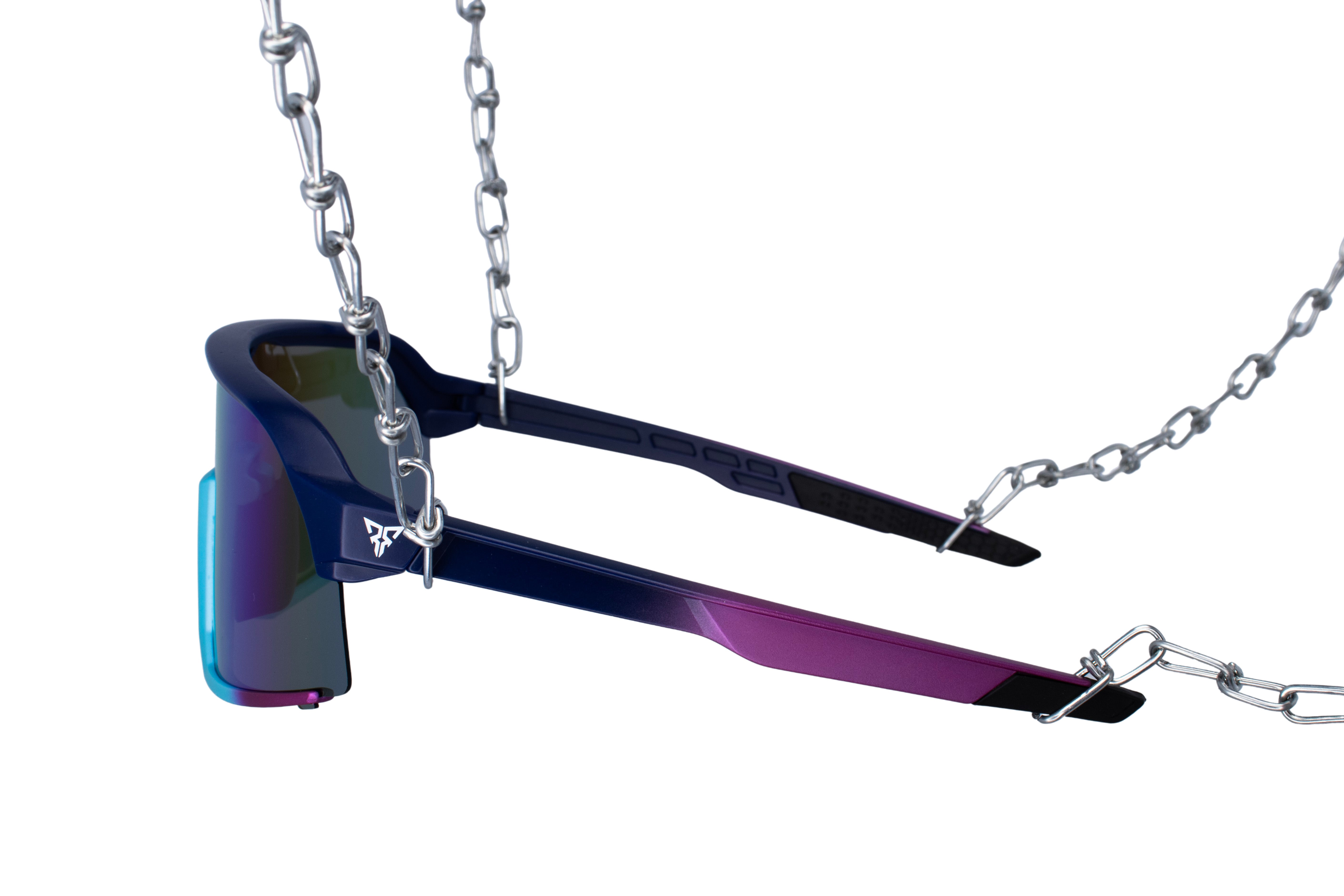 blue techno rave glasses glacies side ski