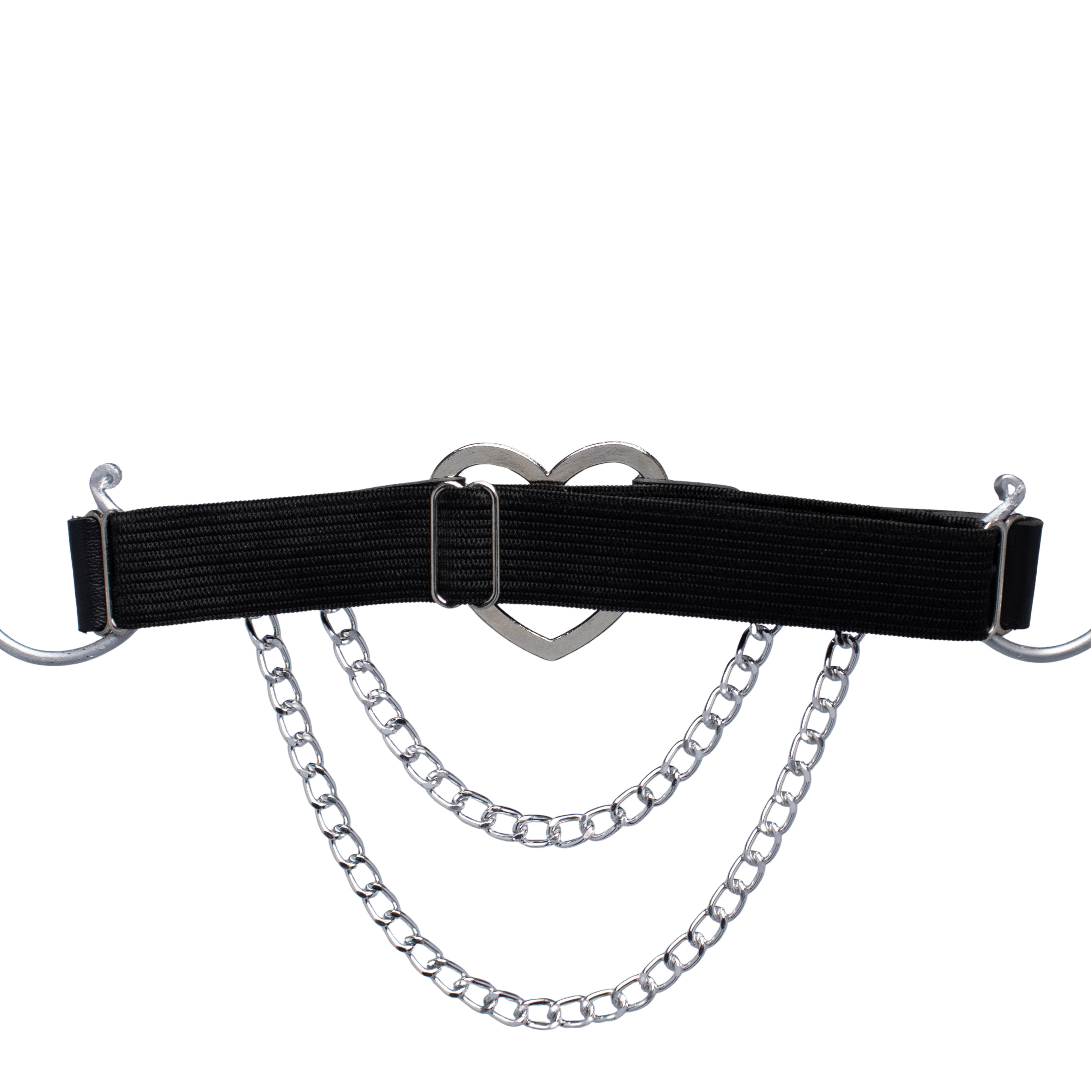 rave beenharnas hart met ketting achterkant