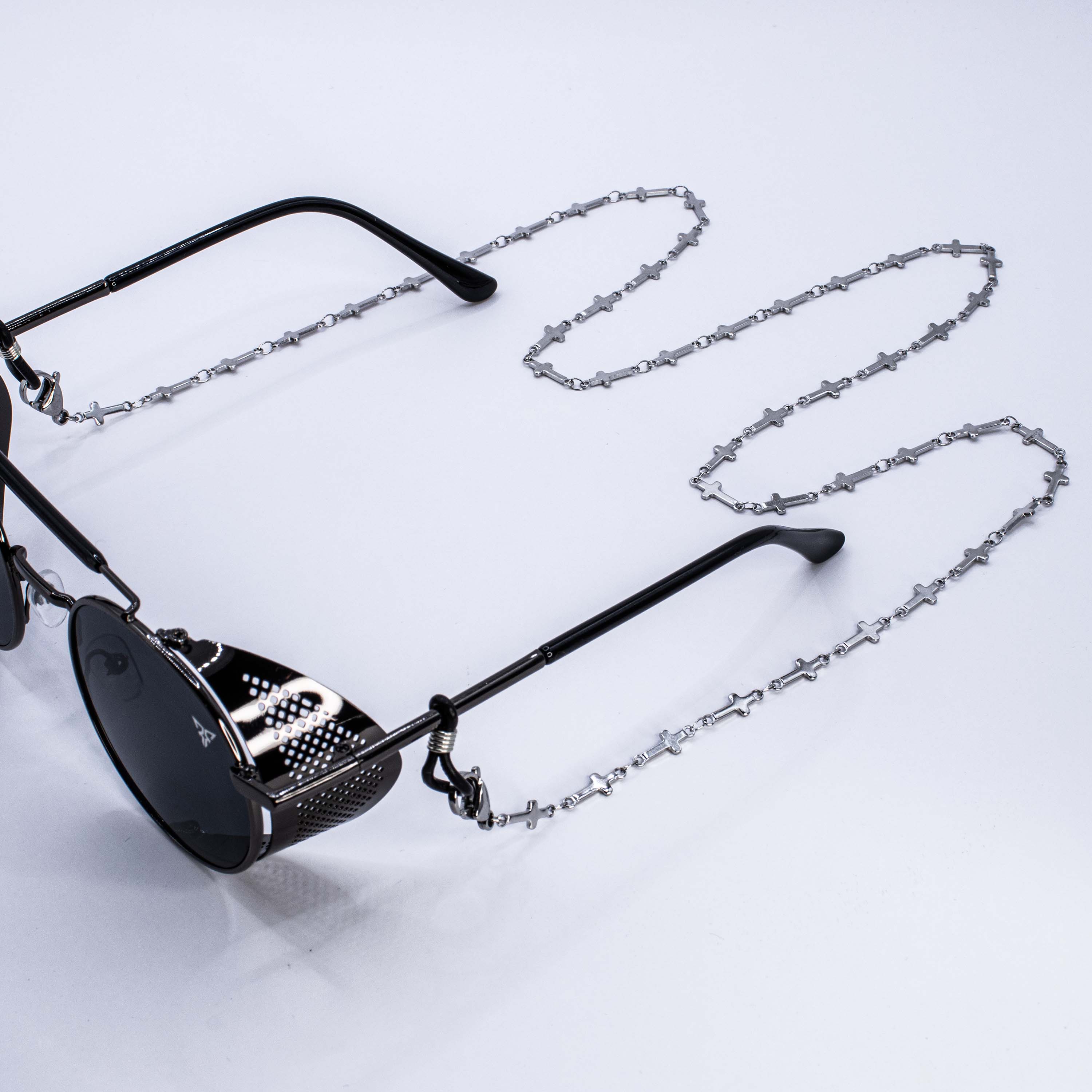 brillenketting 'Crosses' aan rave bril dimensio