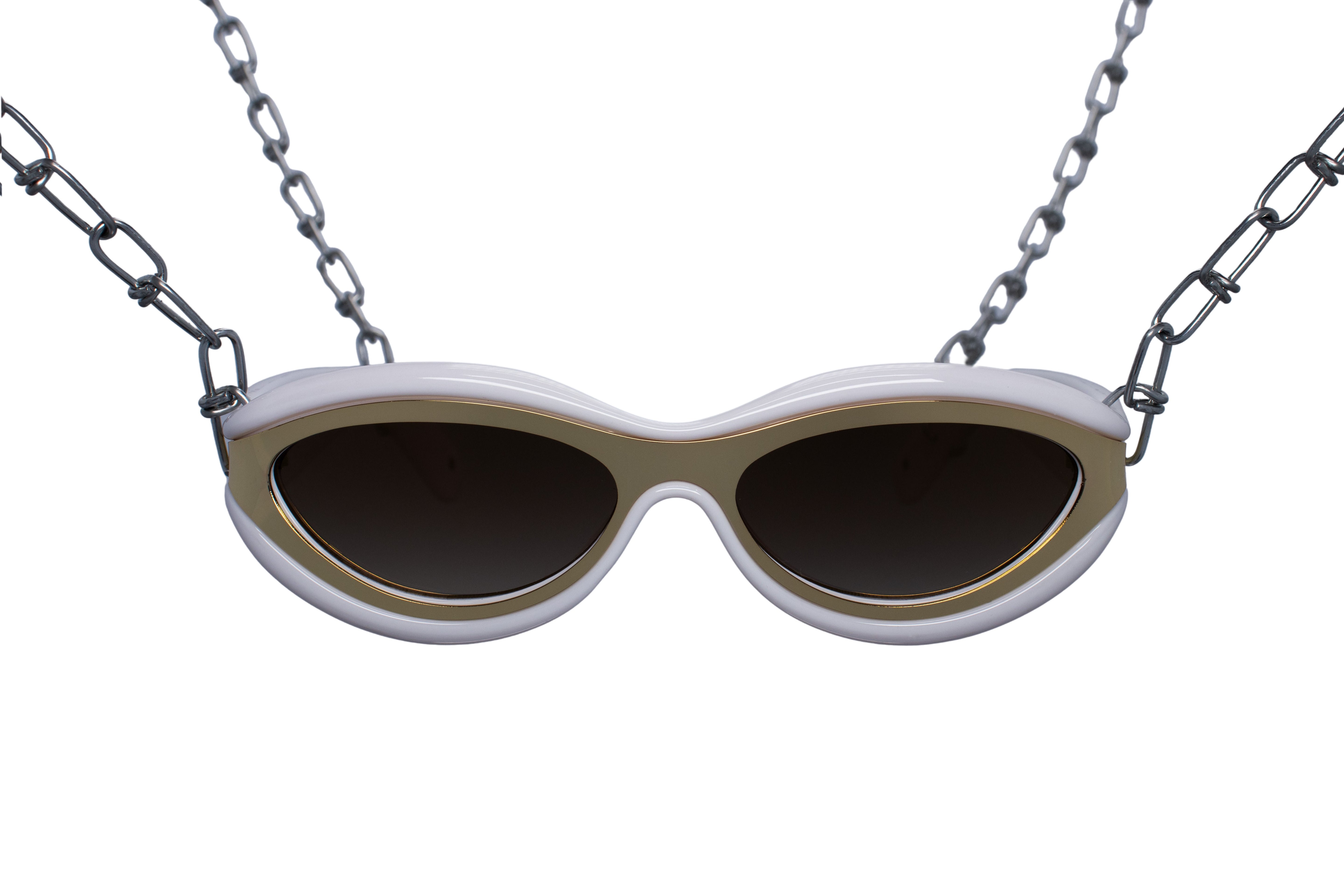 lady rave glasses umbra festival white gold front #kleur_wit