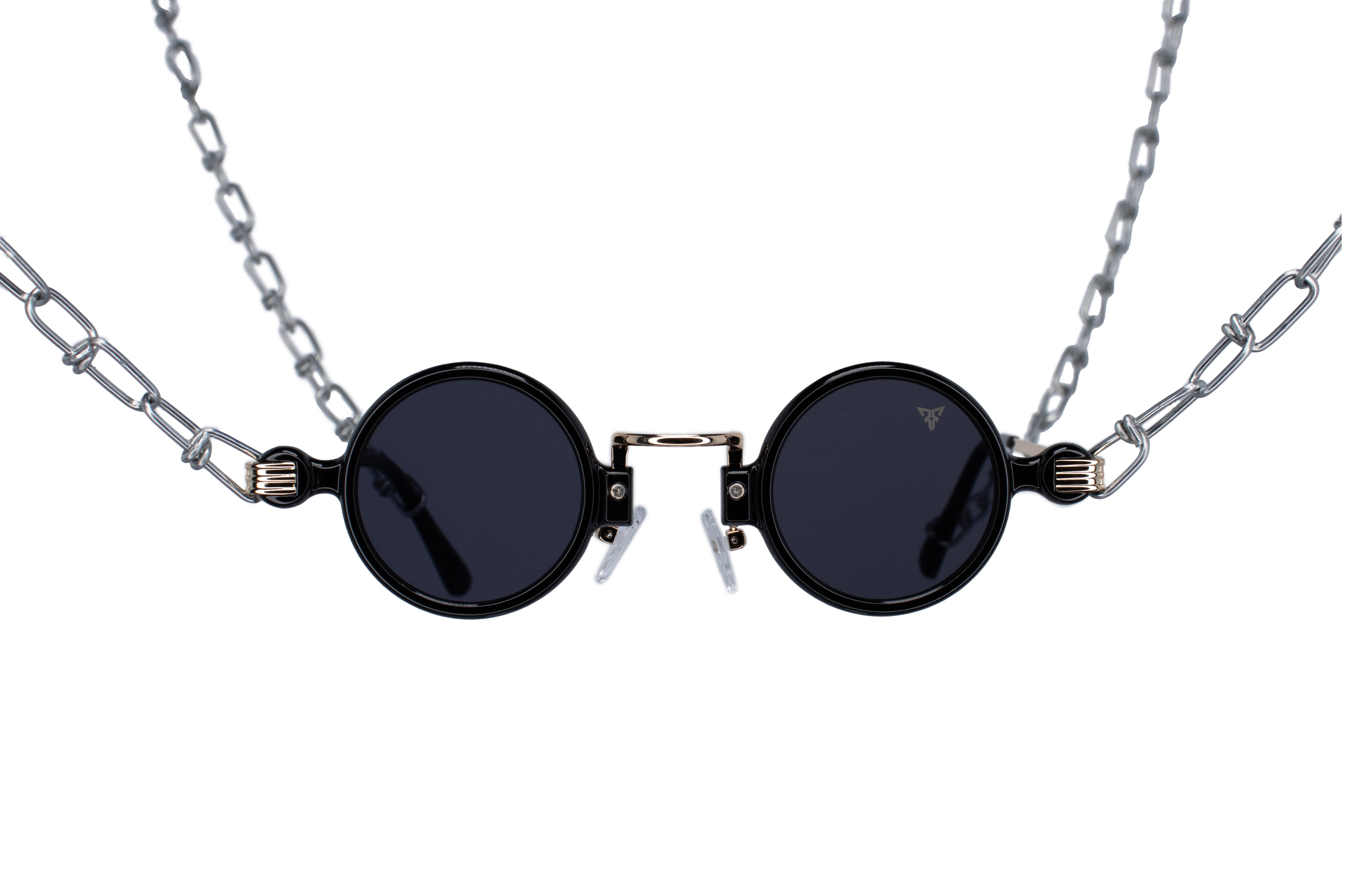 rave bril medicus zwart met gouden pootjes voorkant