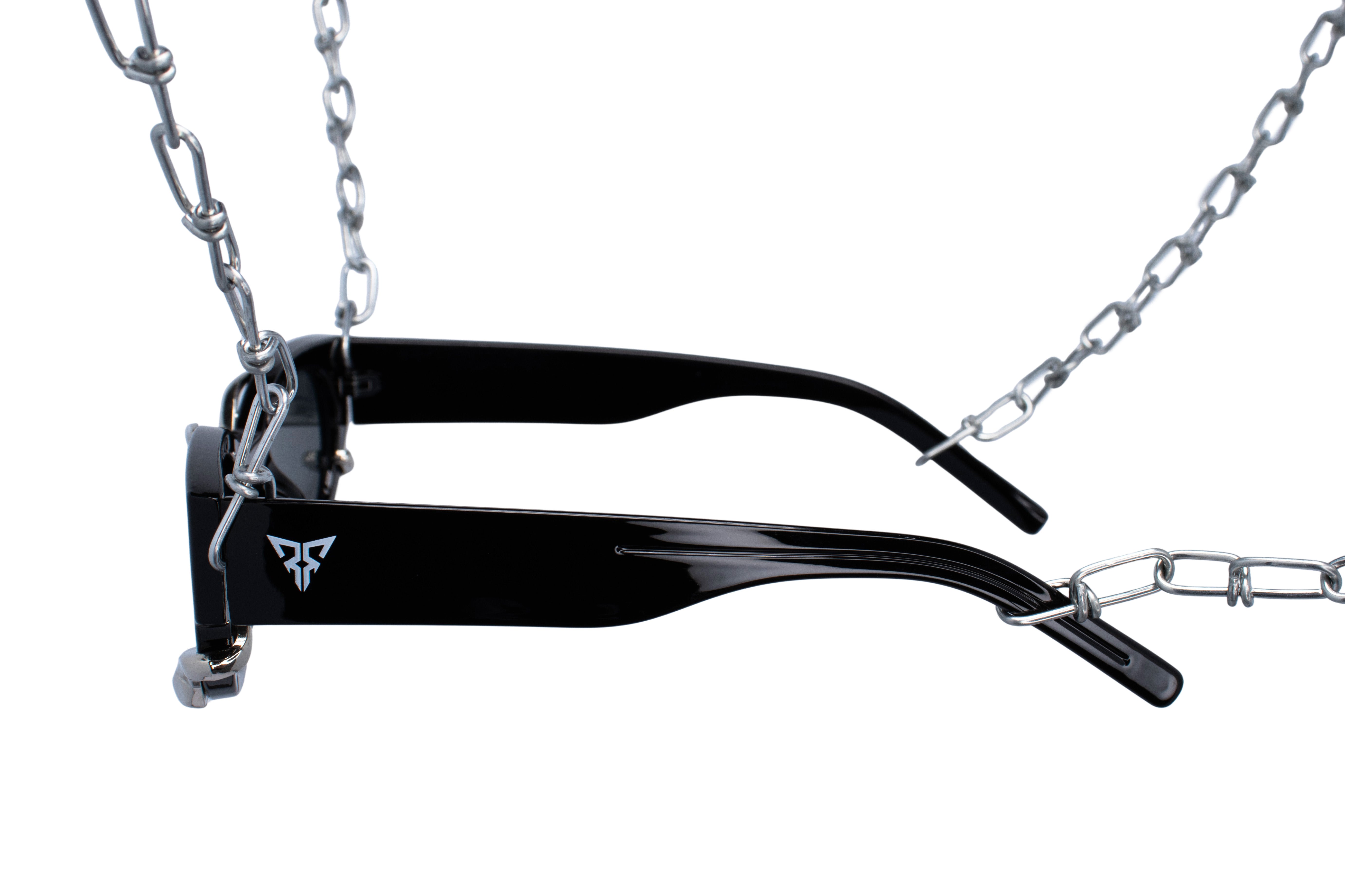 black zwart snake medusa rave glasses zonnebril techno side