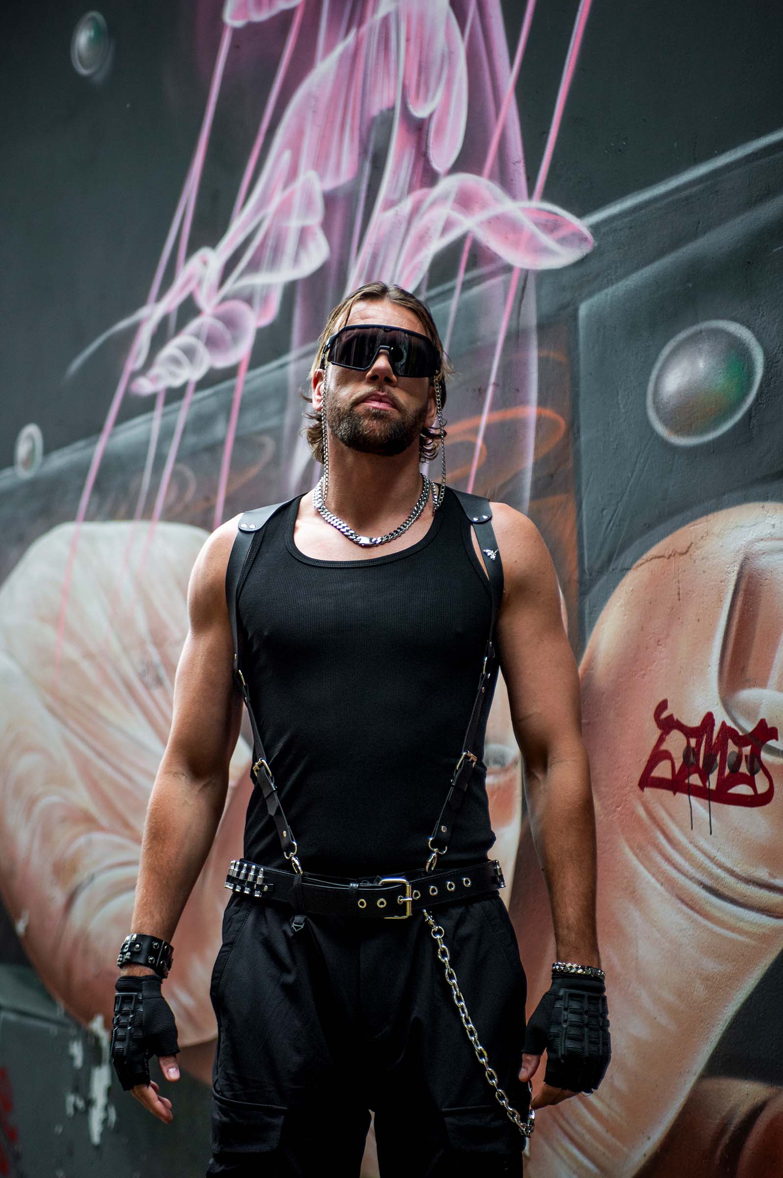 men model techno raver glacies black sunglasses ski