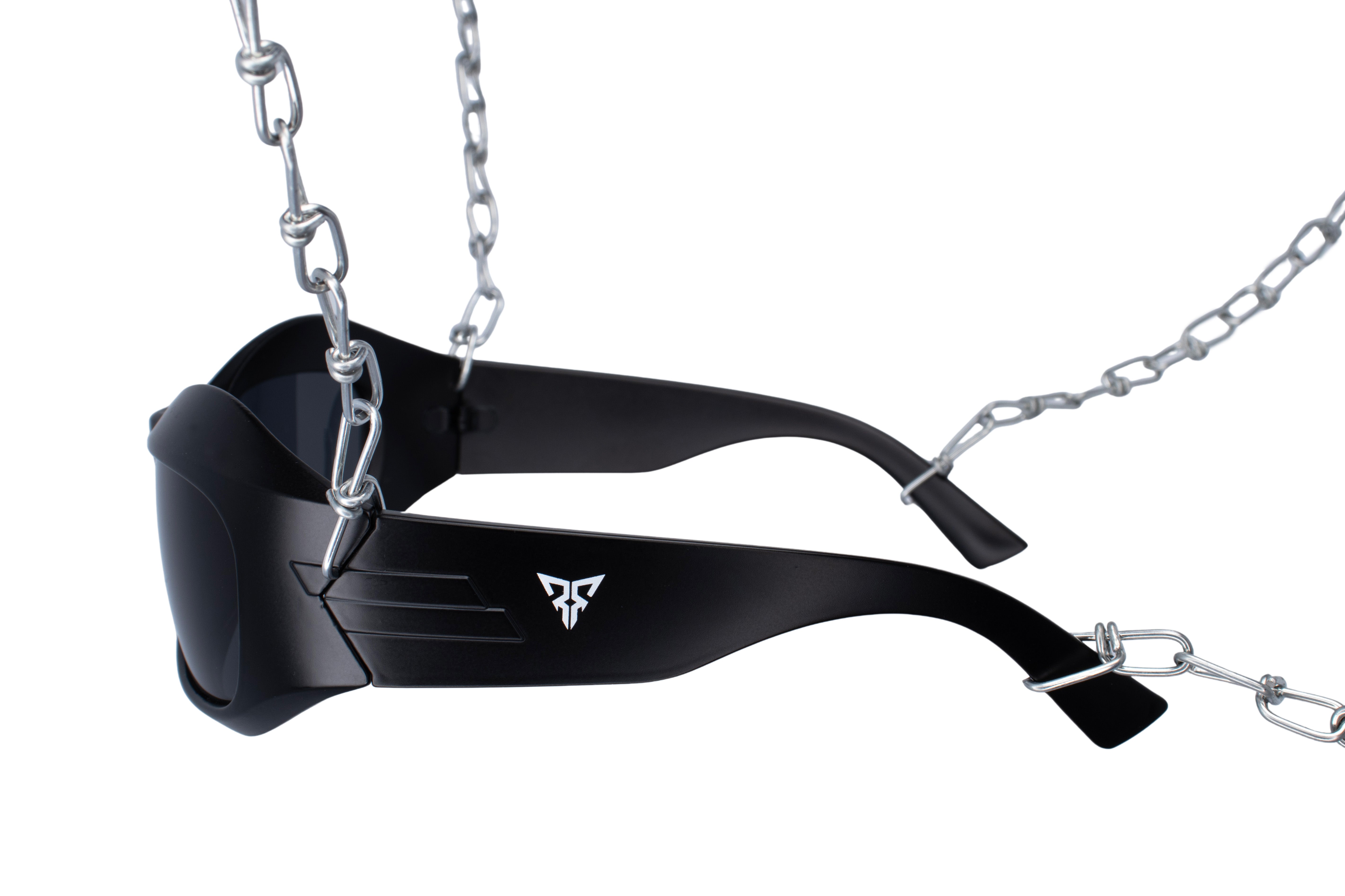 zwarte rave bril 'Nox' techno festival zijkant