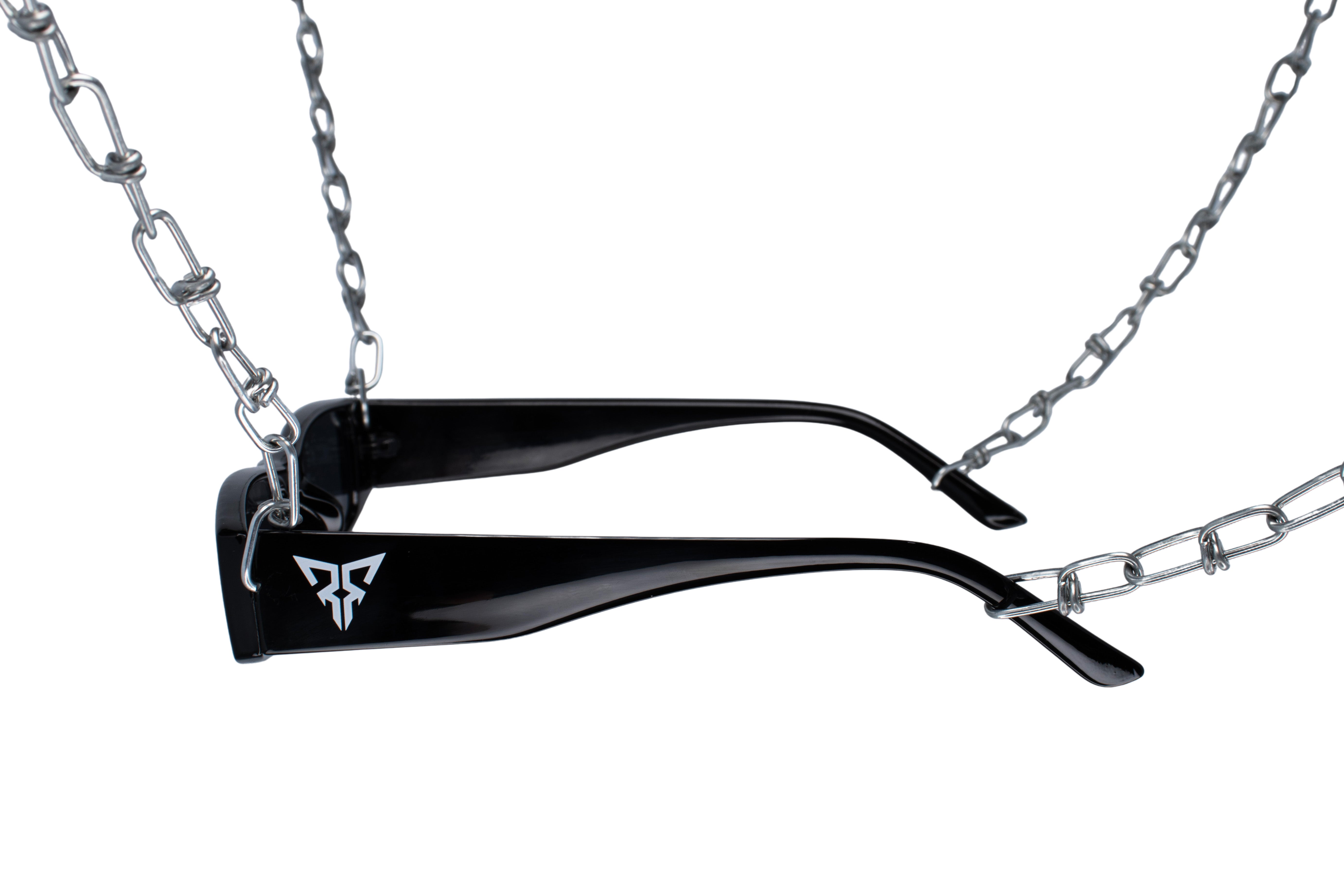 techno rave glasses ferox black small festival side