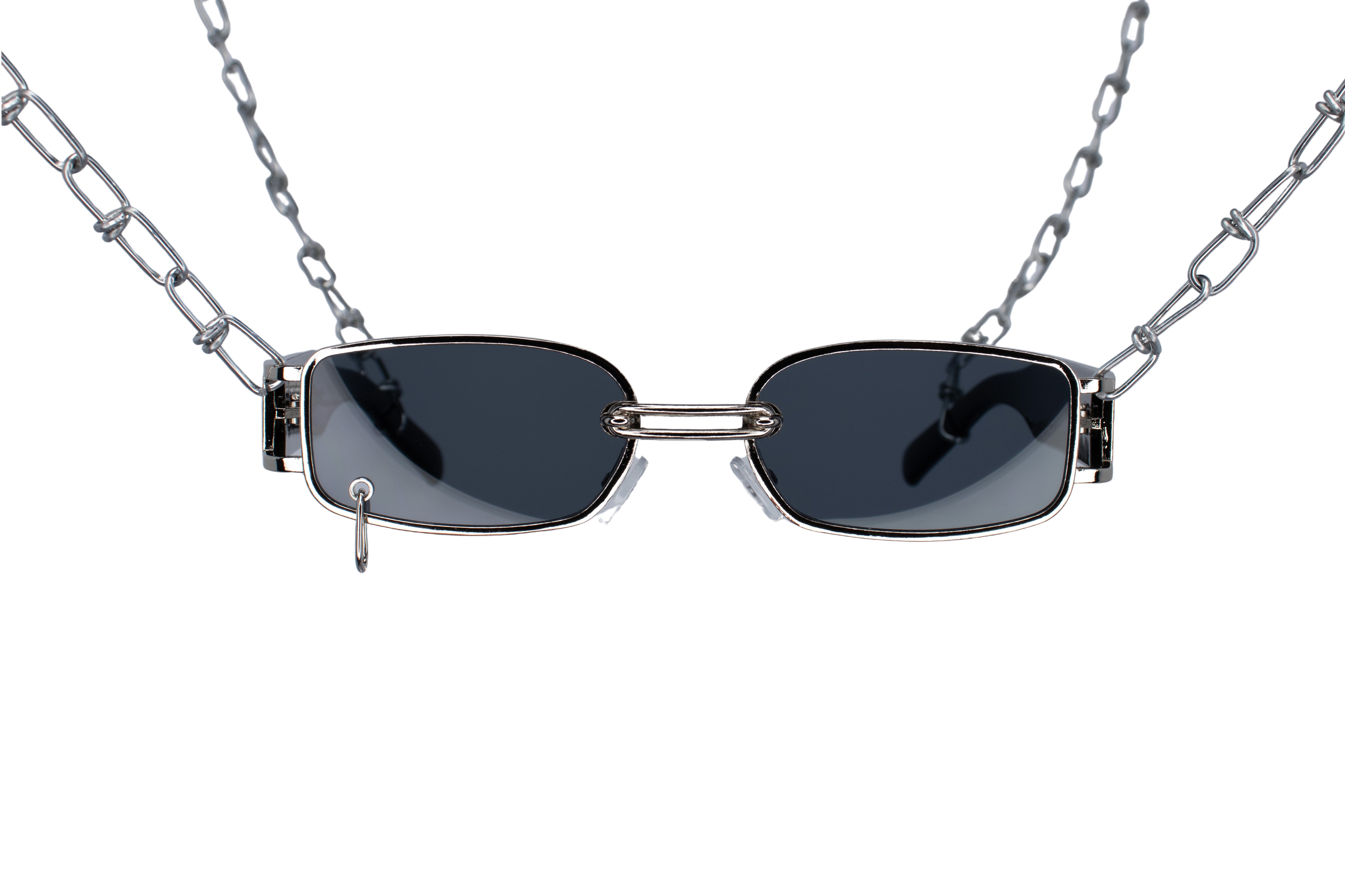 zilver met zwarte punk rave bril signum voorkant