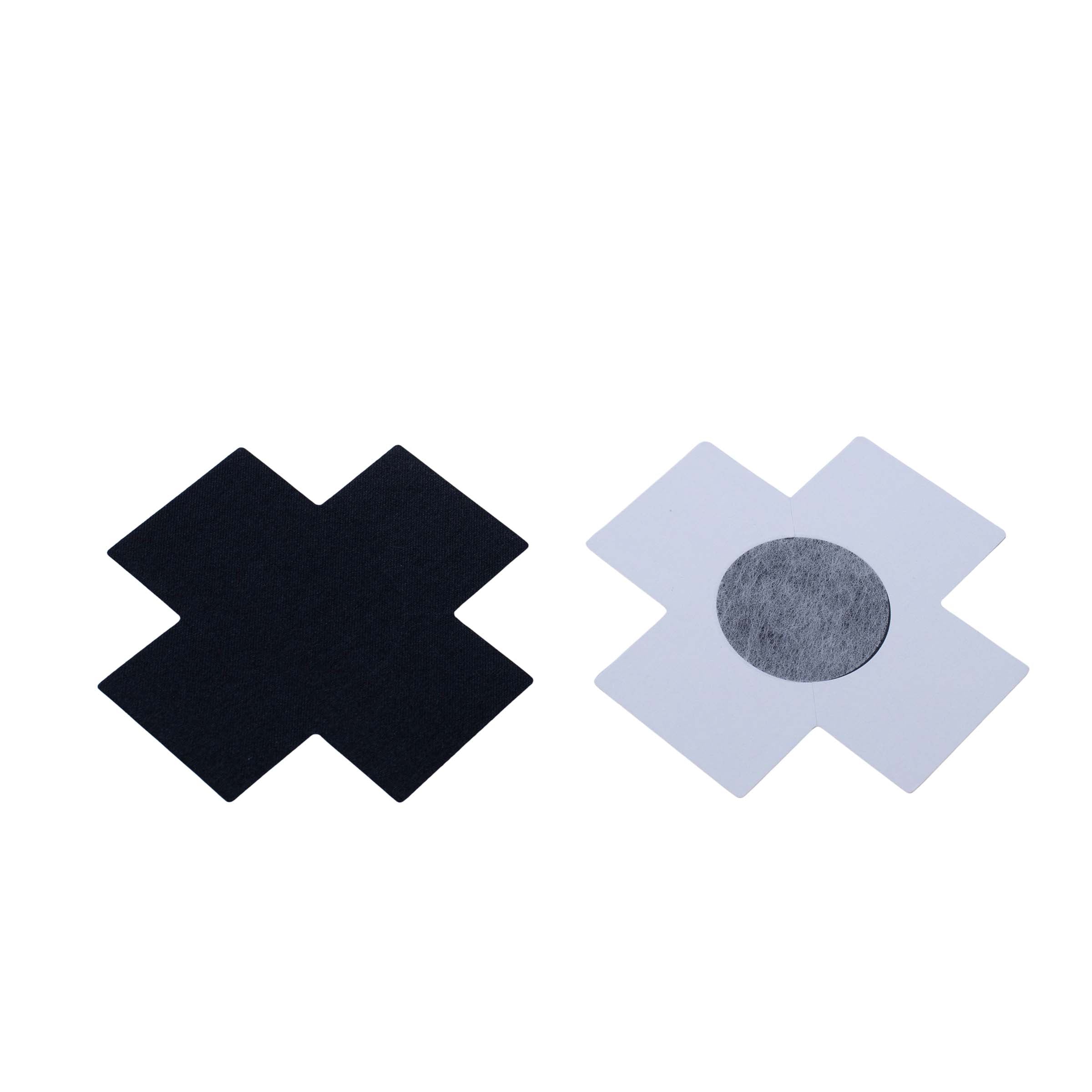 Tepelplakkers kruis met zwarte print achterkant