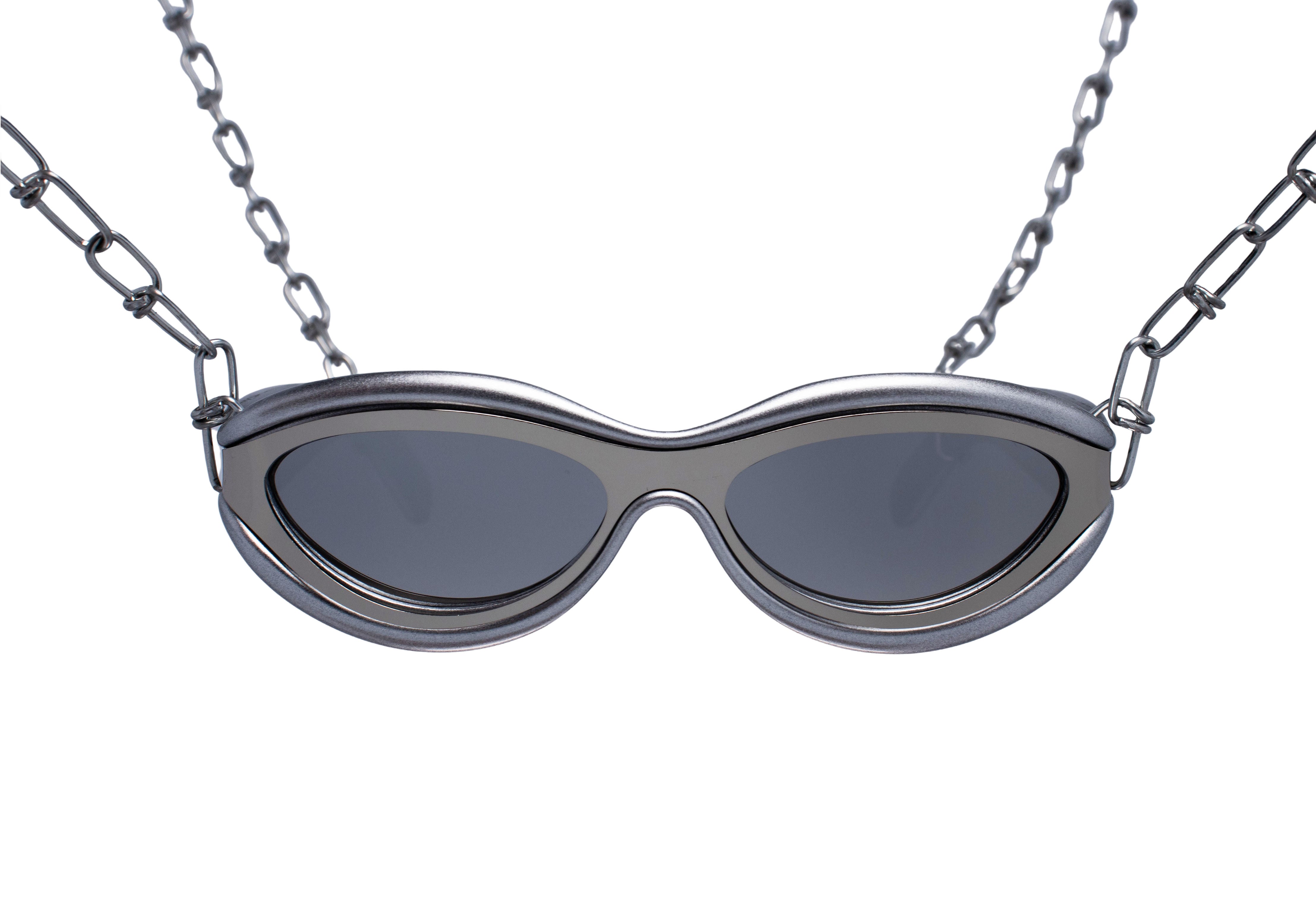 underground rave glasses umbra festival zilver mirror front #kleur_zilver