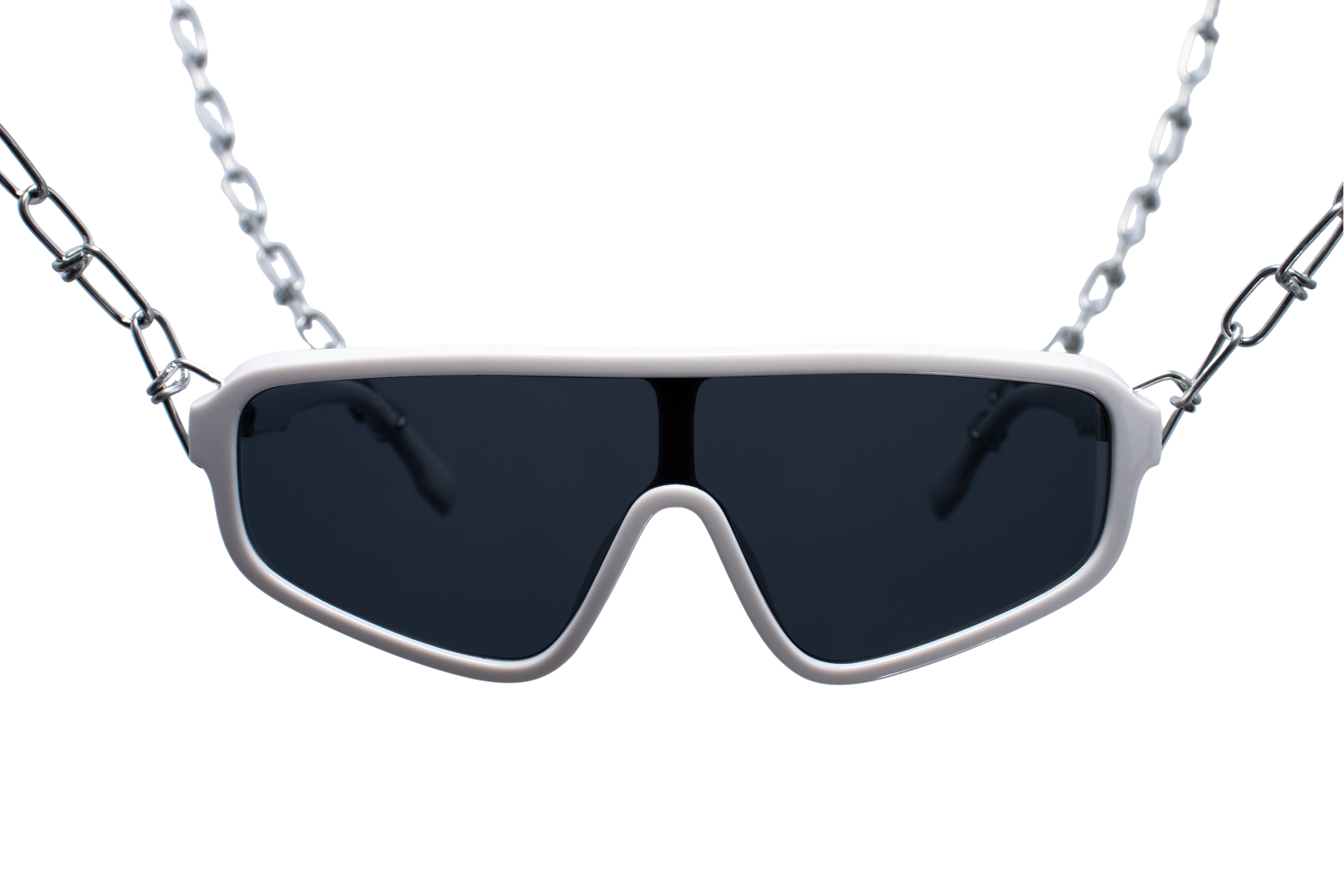 Witte rave bril 'Virtus' techno festival #kleur_wit