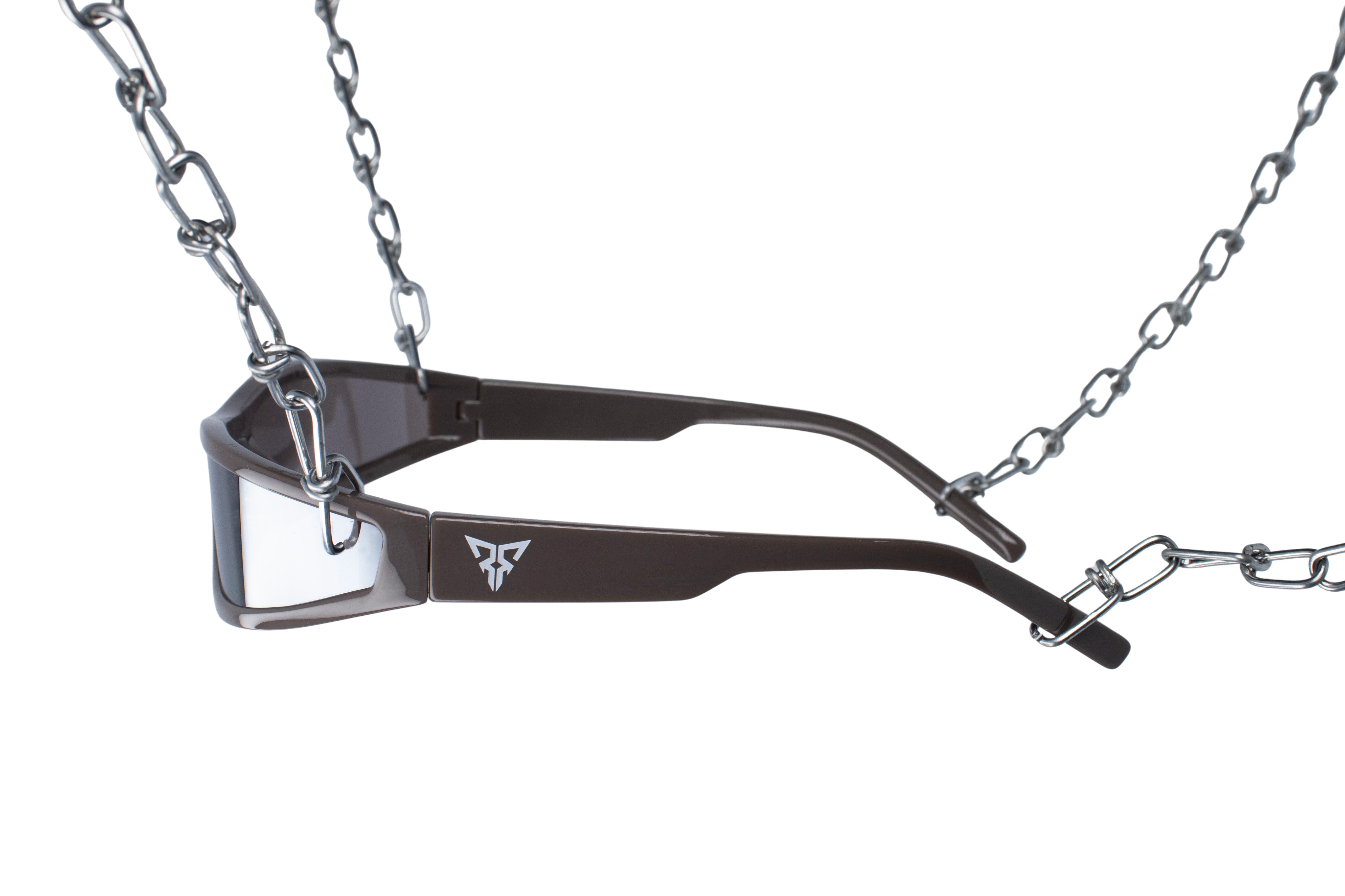 bruine rave bril met spiegelglazen voor festivals