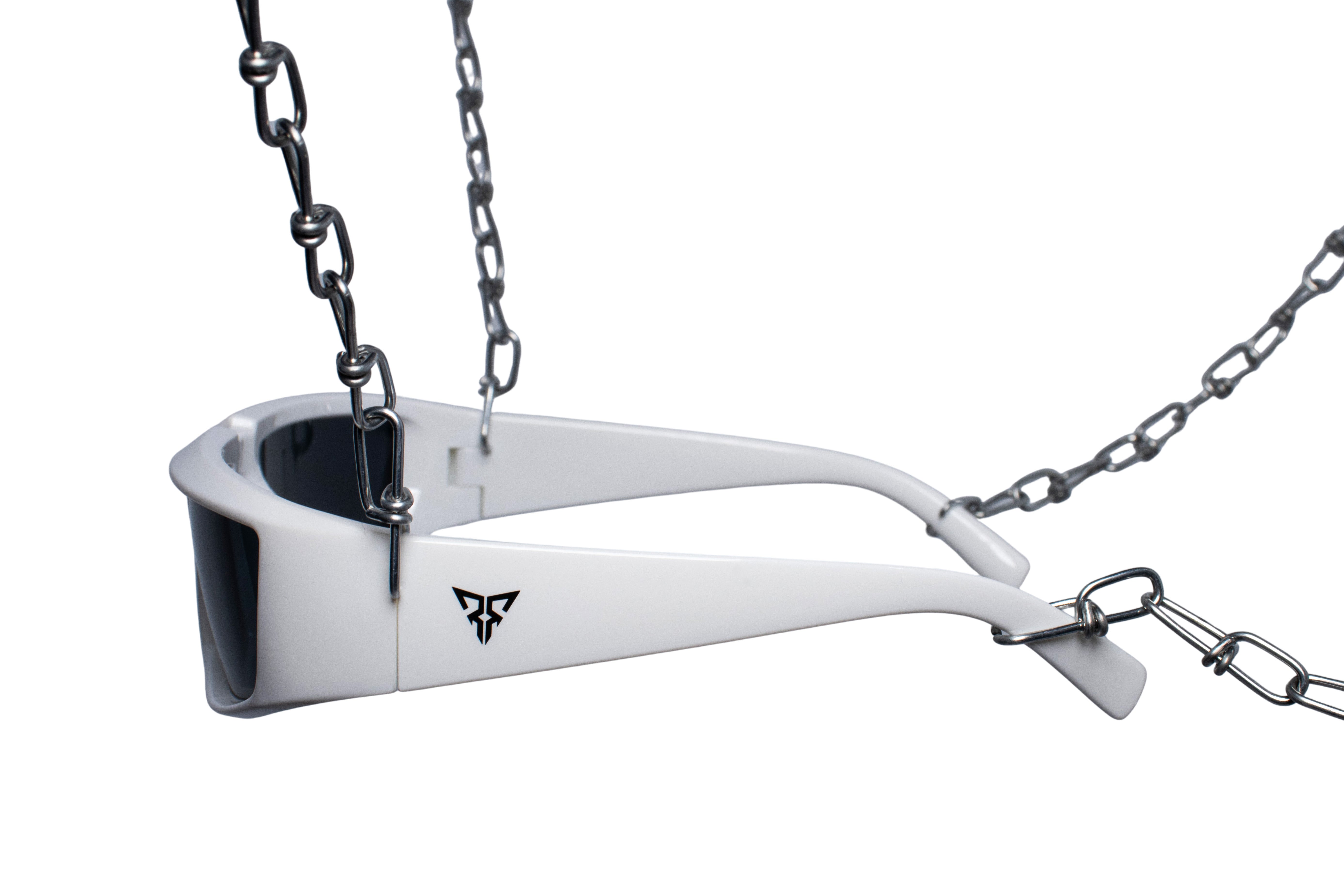 white obex cool rave sunglasses hardtechno side