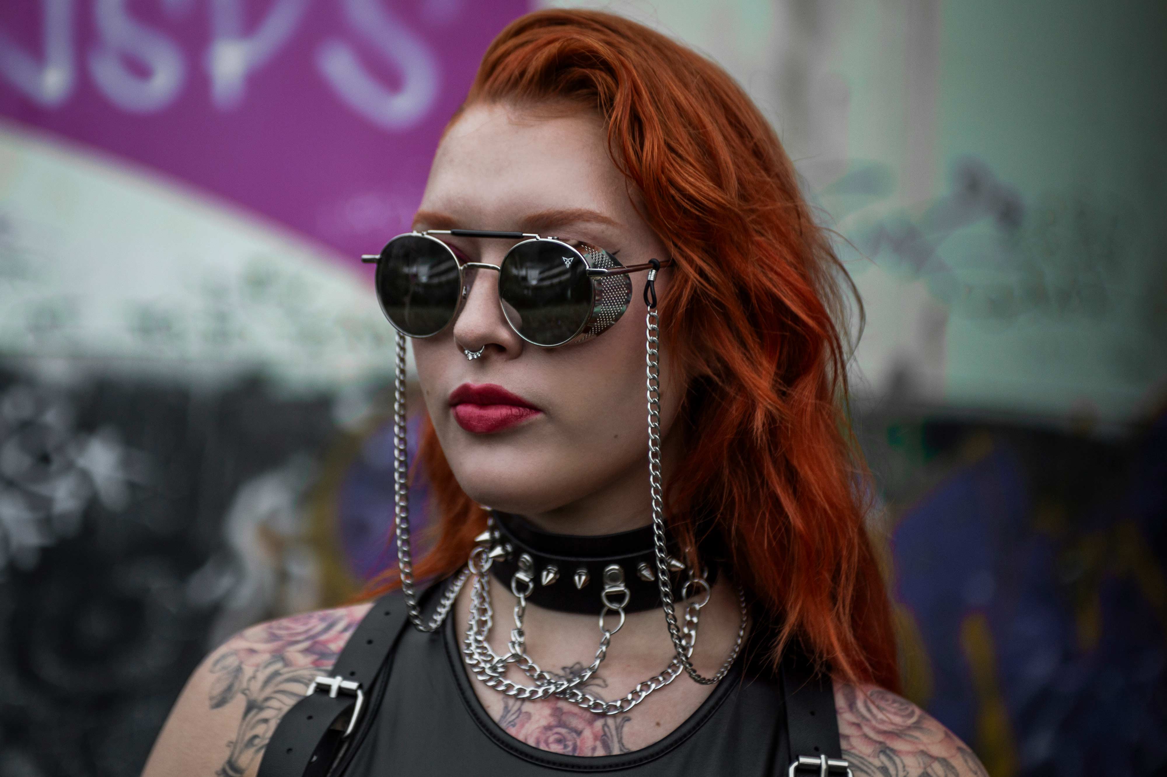 woman dimensio silver zilver rave zonnebril sunglasses techno punk side