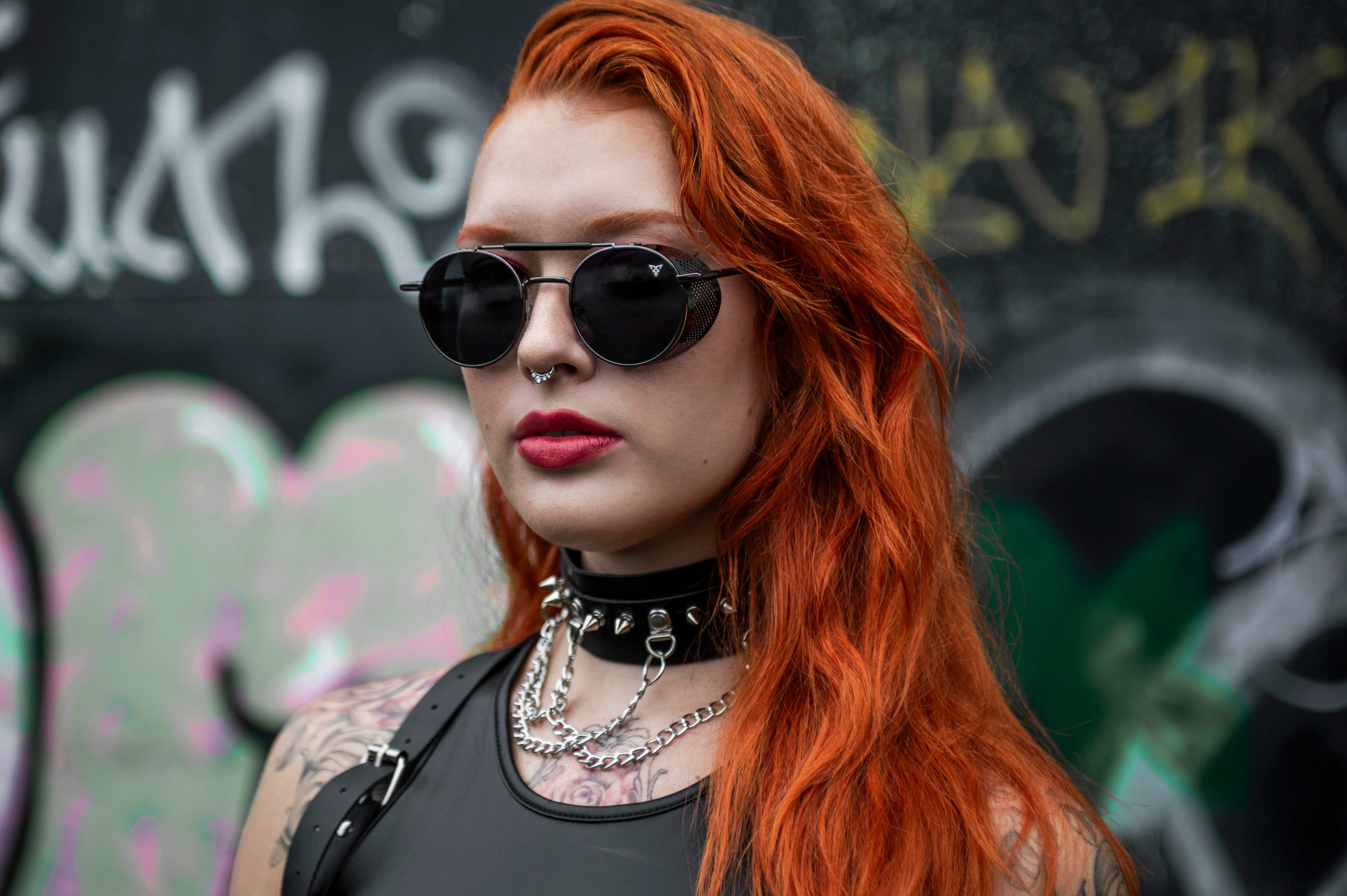 woman dimencio gun metal rave zonnebril sunglasses techno punk