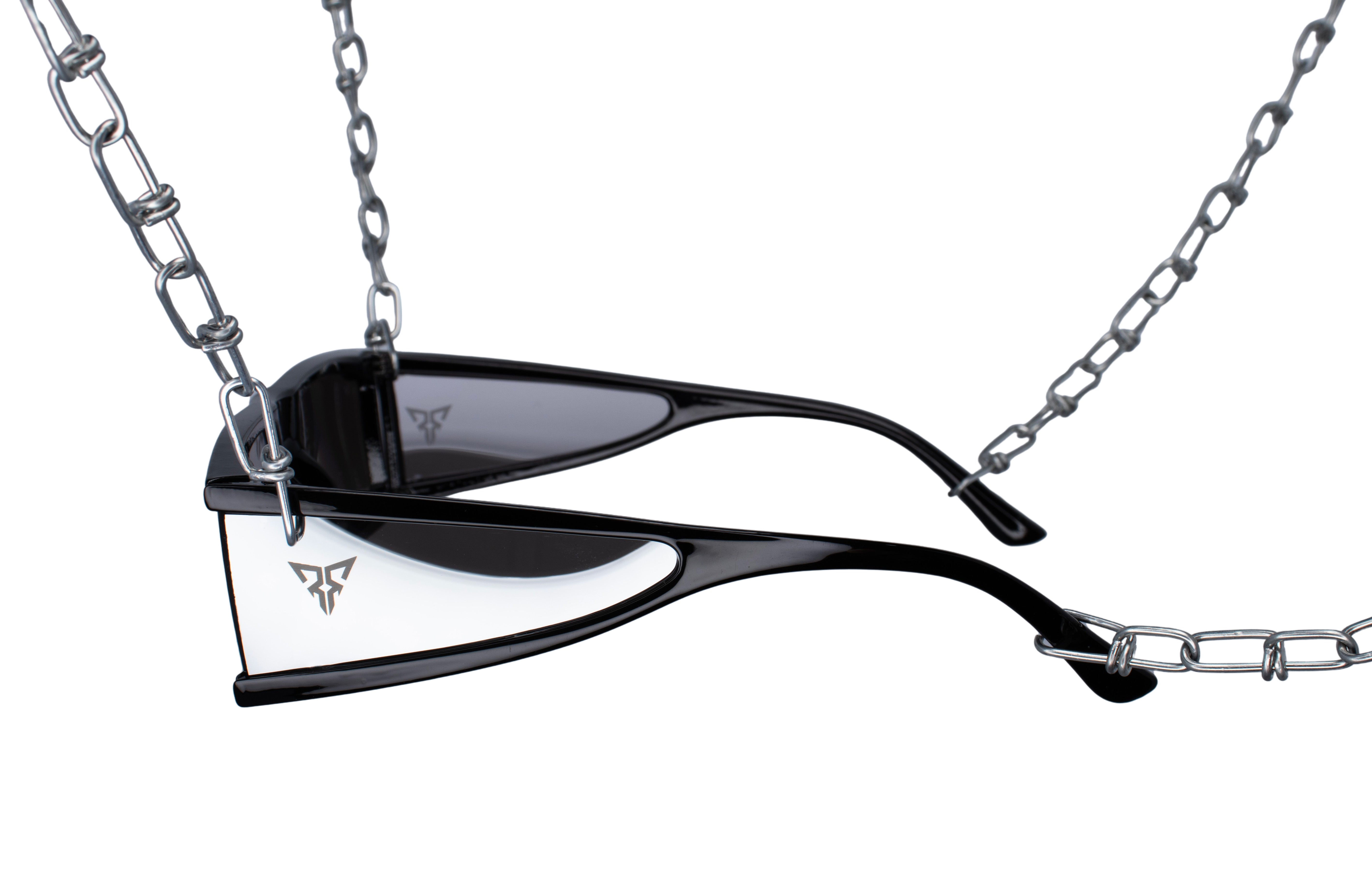 zwarte rave bril 'speculum' festival zijkant