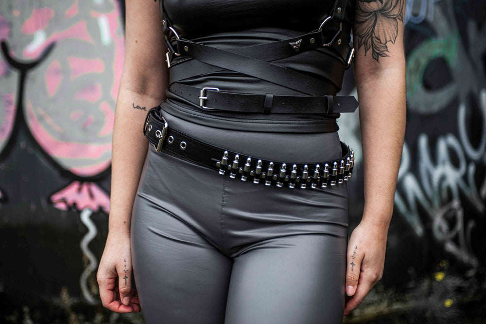 Riem 'Bullet Belt' | Festivals & Raves | Zwart/zilver