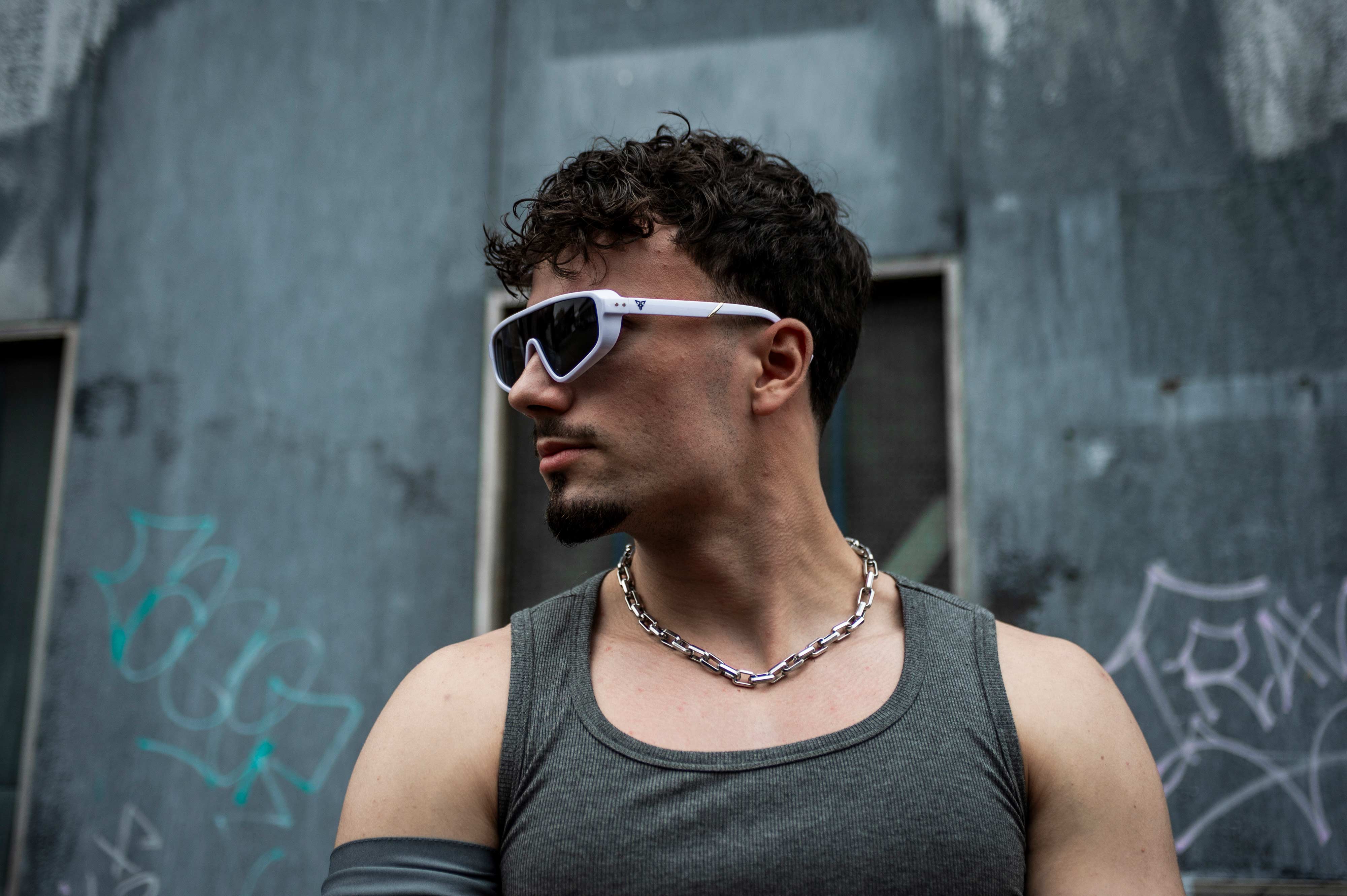 Witte rave bril 'Virtus' techno festival model 4