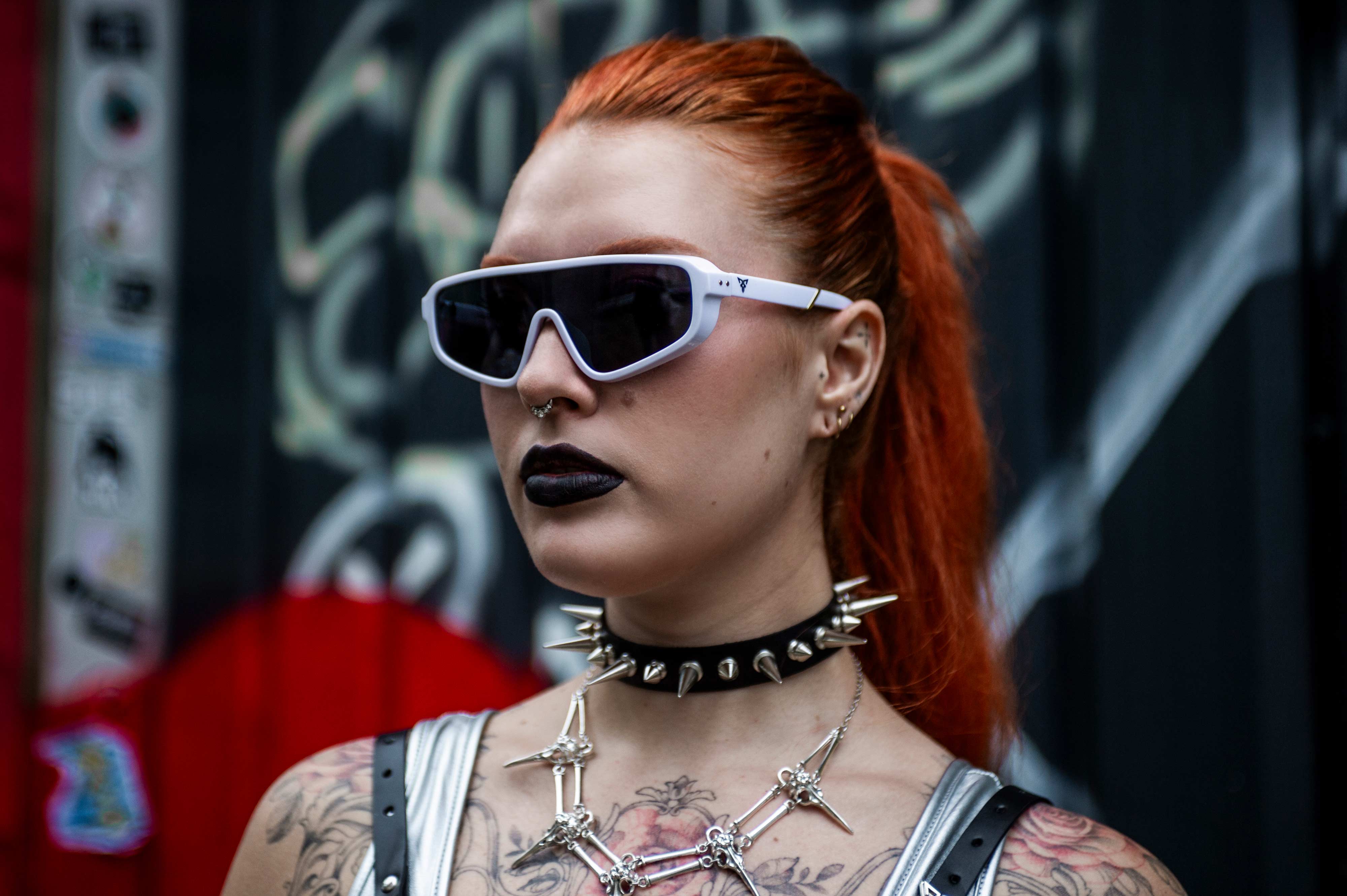 Witte rave bril 'Virtus' techno festival model 2