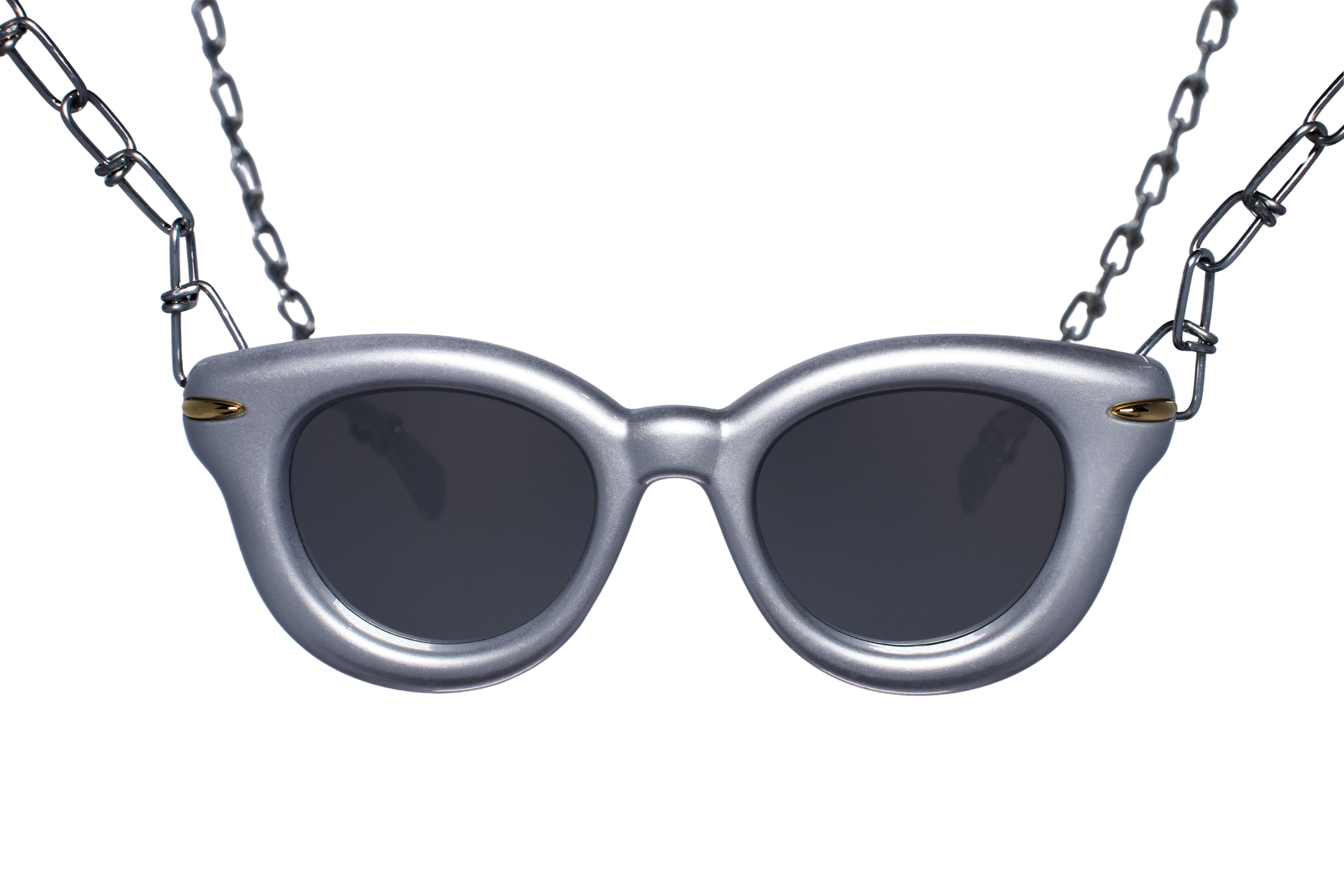 zilver spiegel rave bril voor festivals 'Amara' voorkant #kleur_zilver