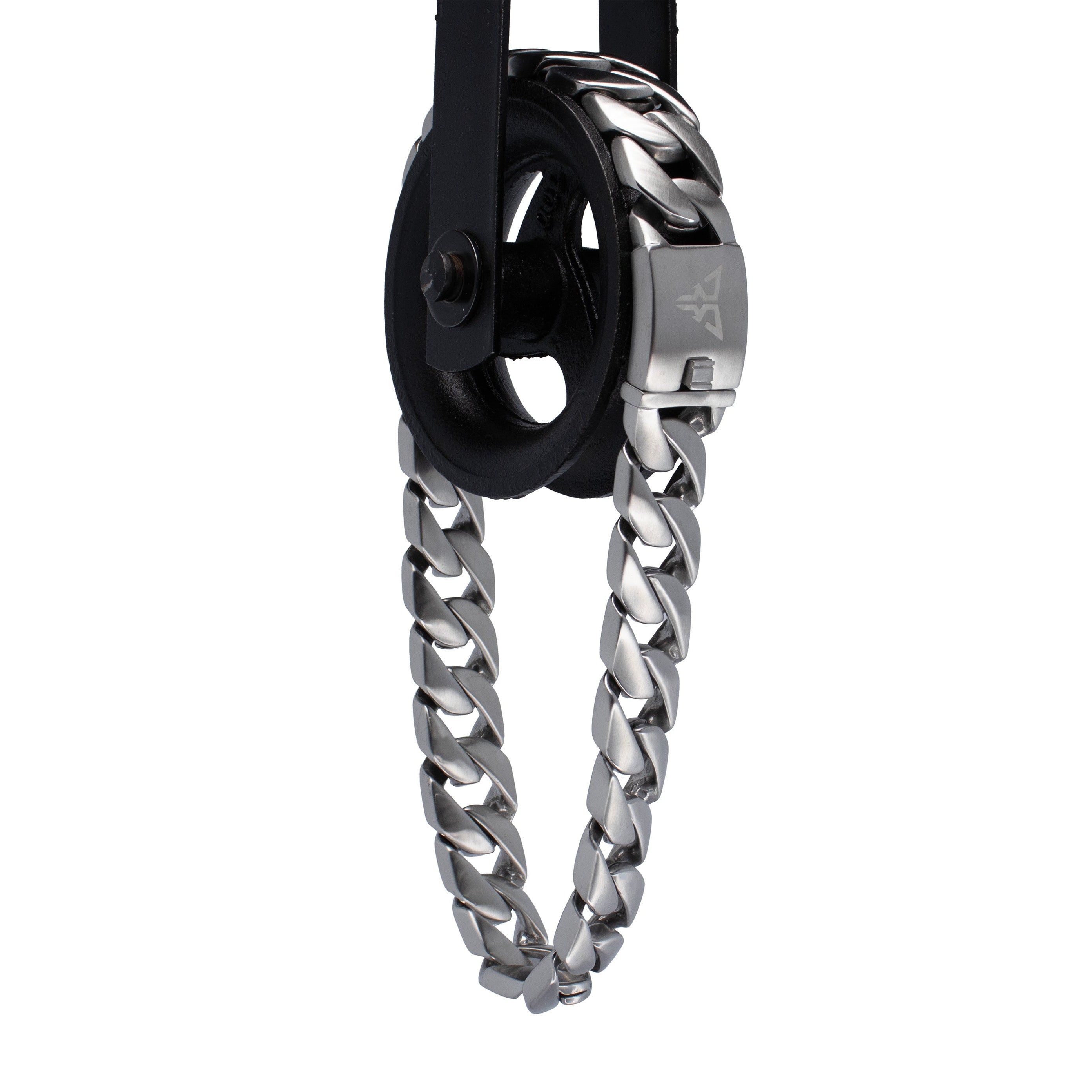 cuban rave chain matte silver 24mm heavy