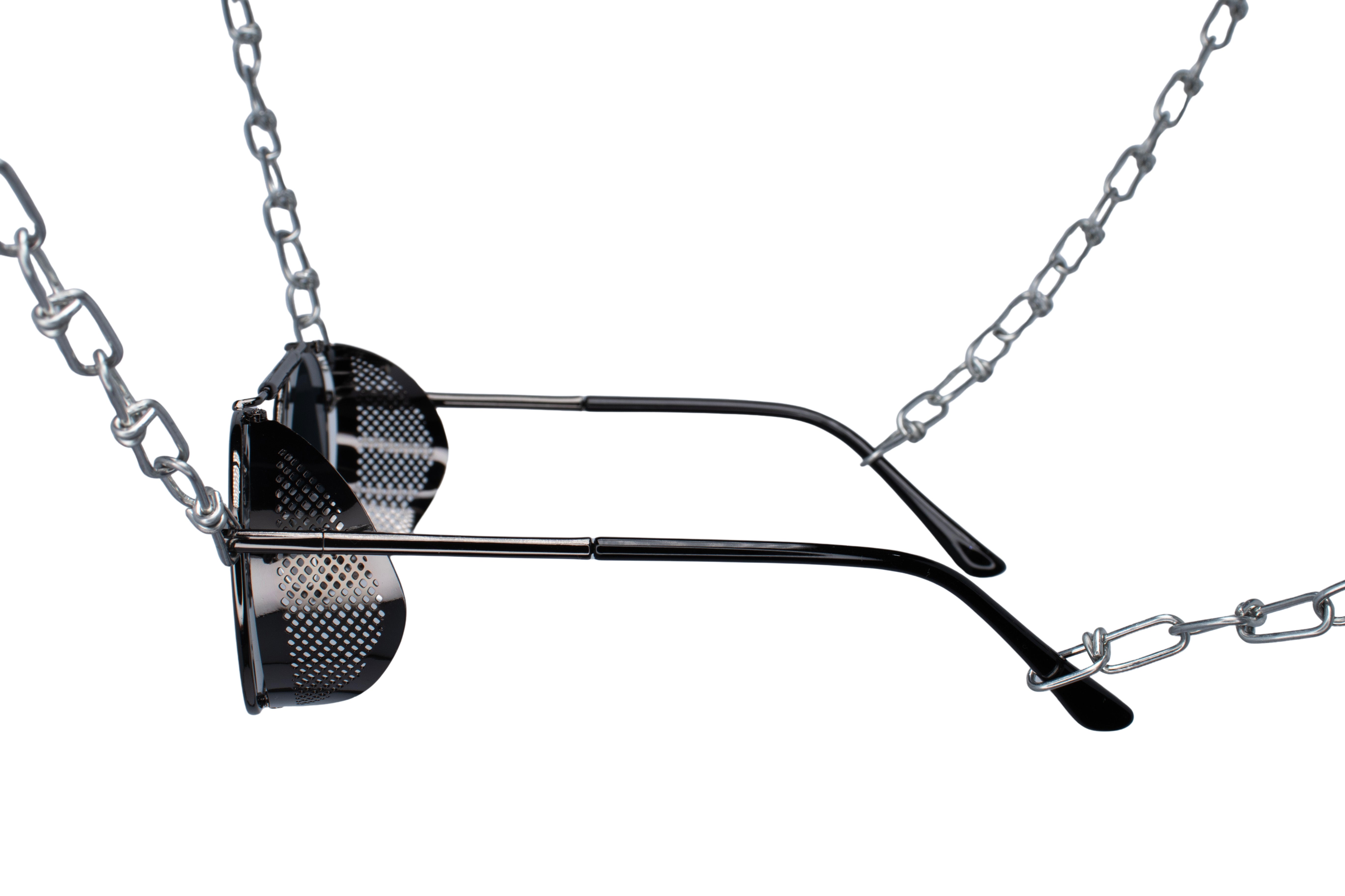 dimencio gun metal rave zonnebril sunglasses techno punk side