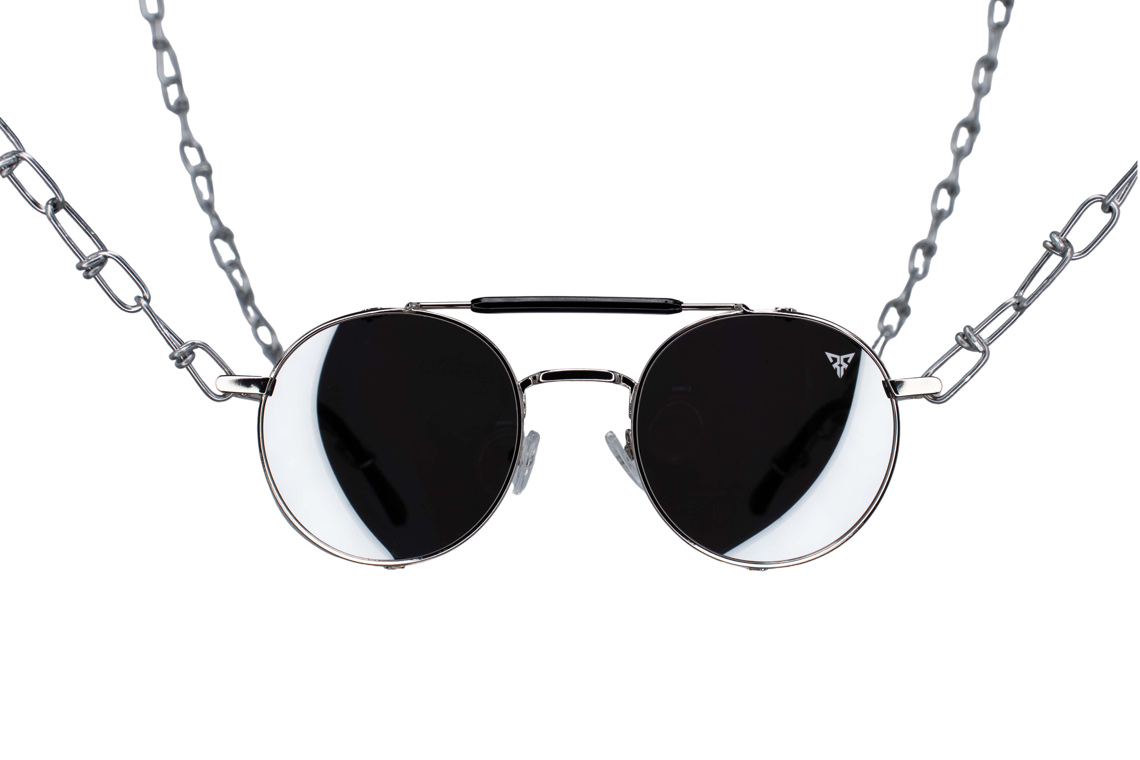 dimencio zilver silver rave zonnebril sunglasses techno punk #kleur_zilver