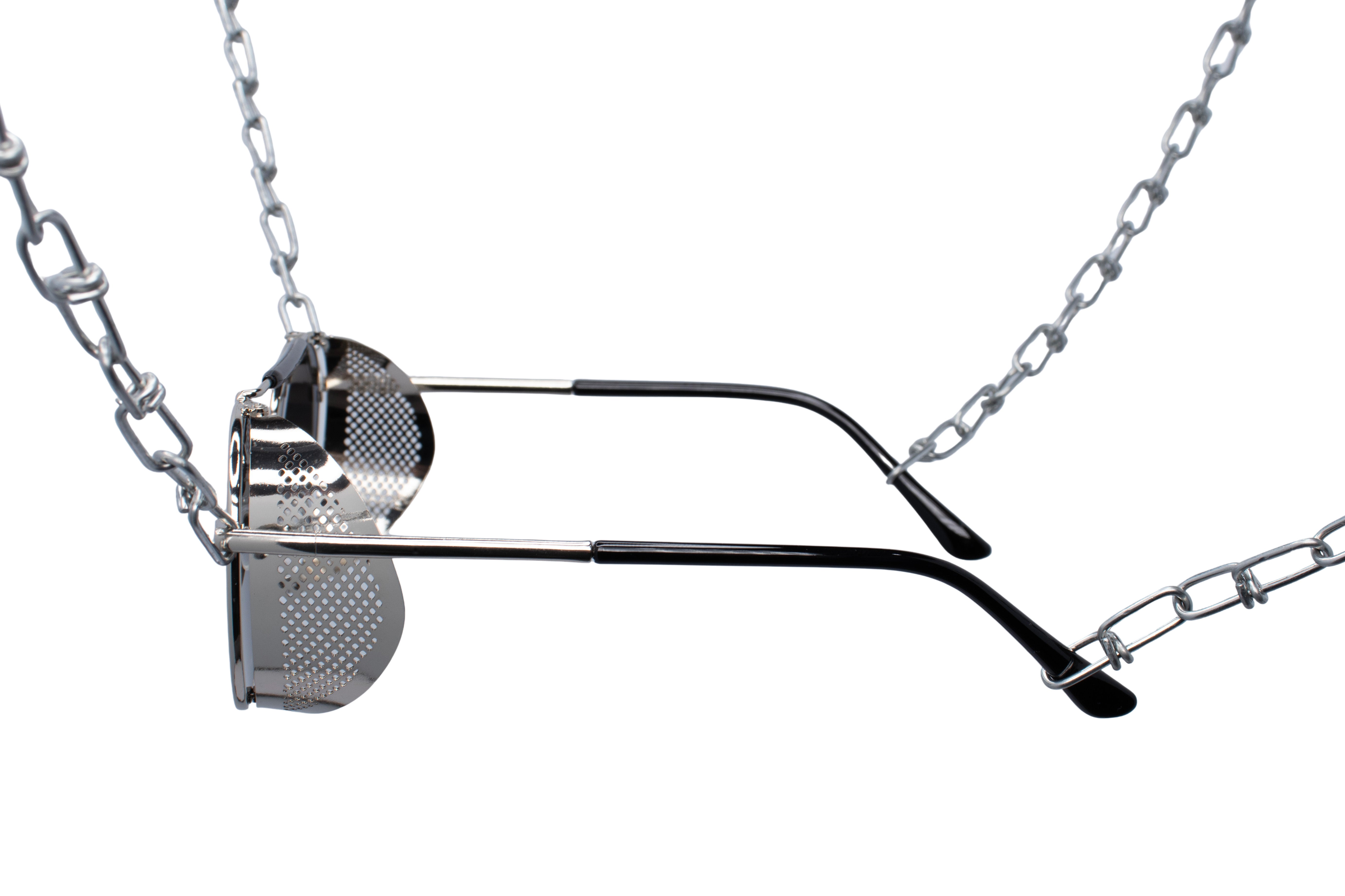 dimensio silver zilver rave zonnebril sunglasses techno punk side